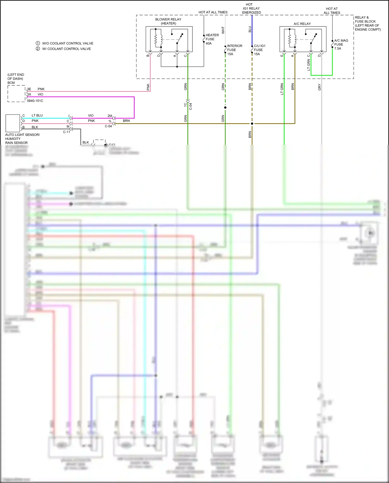 Wiring diagram climate control unit for Mazda CX-3 I facelift (2018-2024) (1 of 7)