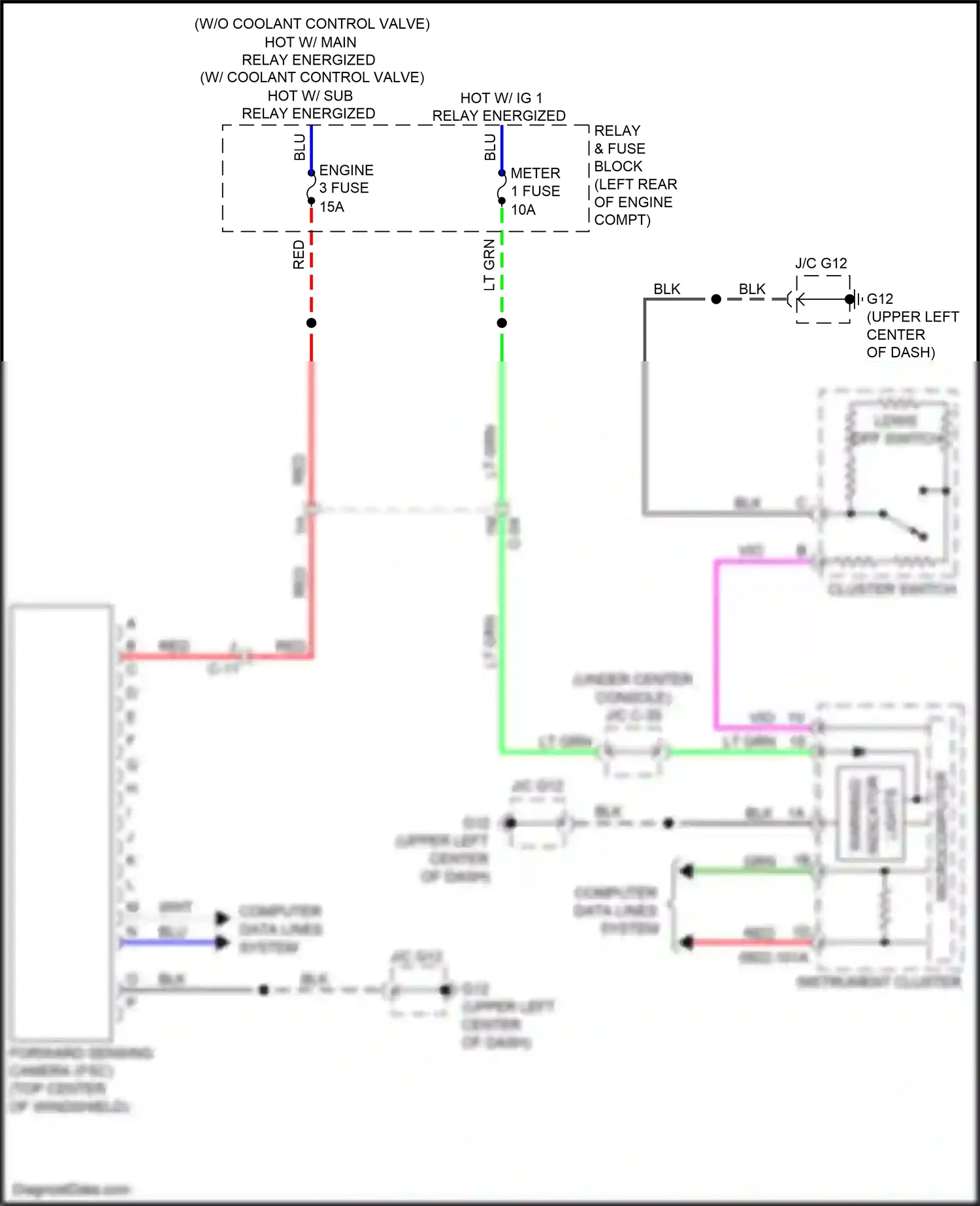Wiring diagram cluster switch for Mazda CX-3 I facelift (2018-2024) (7 of 8)