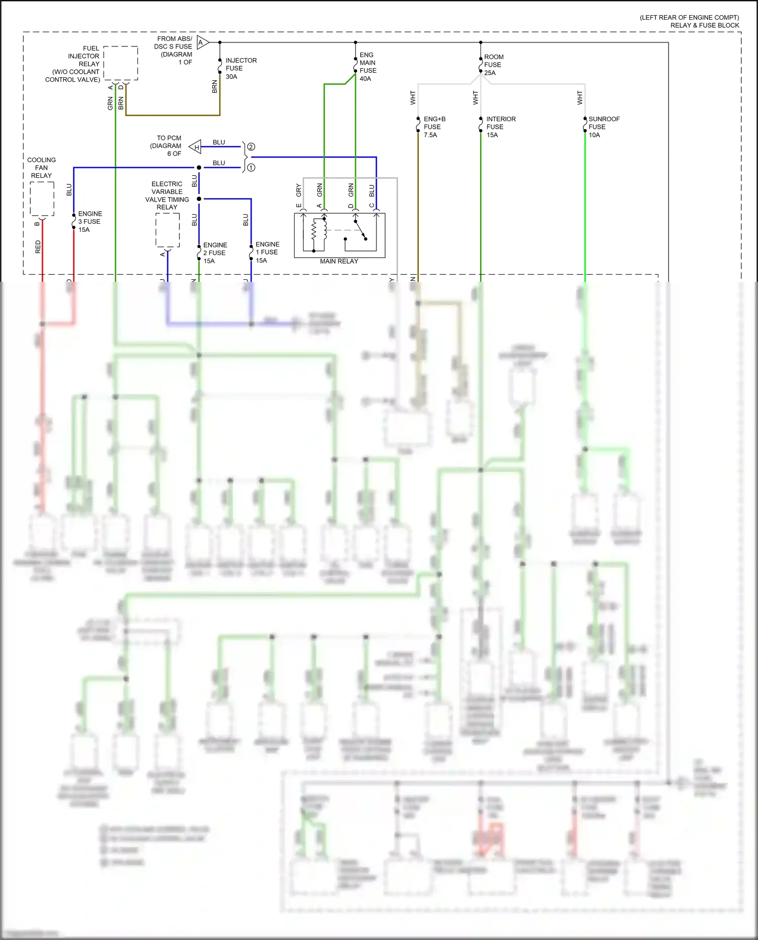 Wiring diagram engine 1 fuse for Mazda CX-3 I facelift (2018-2024) (1 of 2)