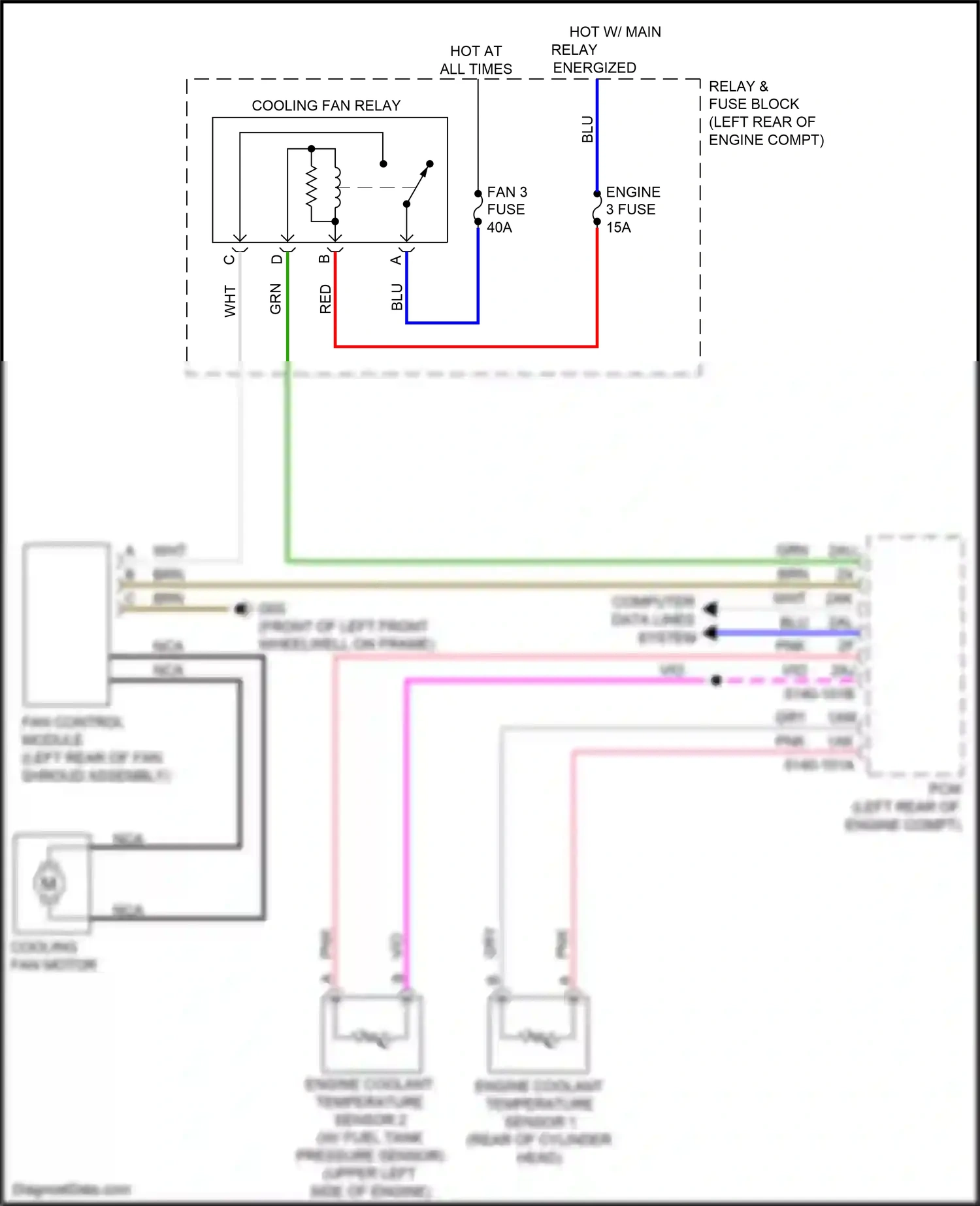 Wiring diagram engine coolant temperature sensor 2 for Mazda CX-3 I facelift (2018-2024) (3 of 5)
