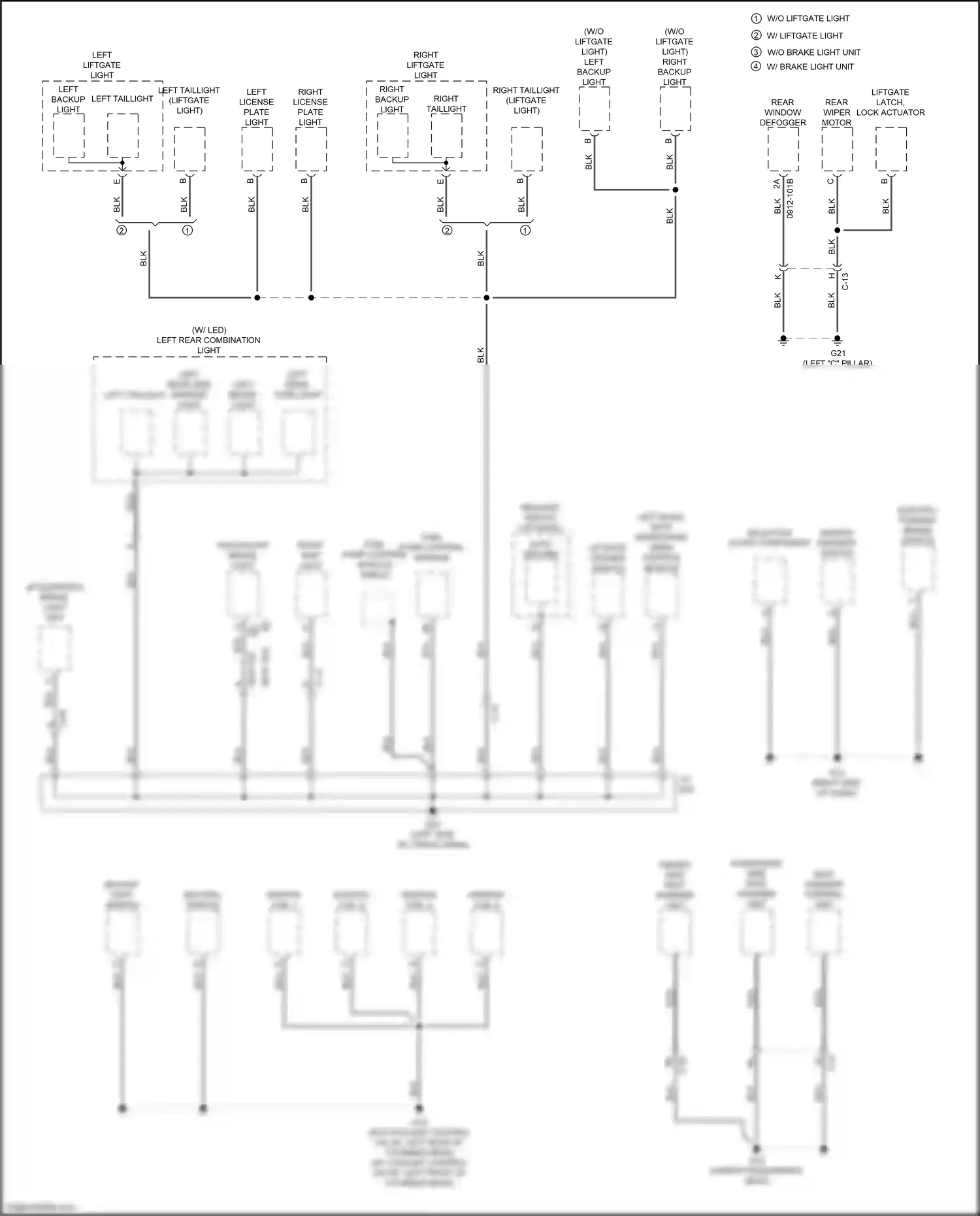 Wiring diagram left "c" pillar) for Mazda CX-3 I facelift (2018-2024) (3 of 6)