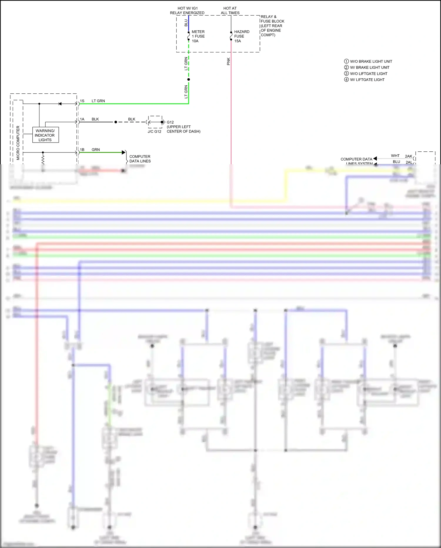 Wiring diagram left taillight for Mazda CX-3 I facelift (2018-2024) (2 of 3)