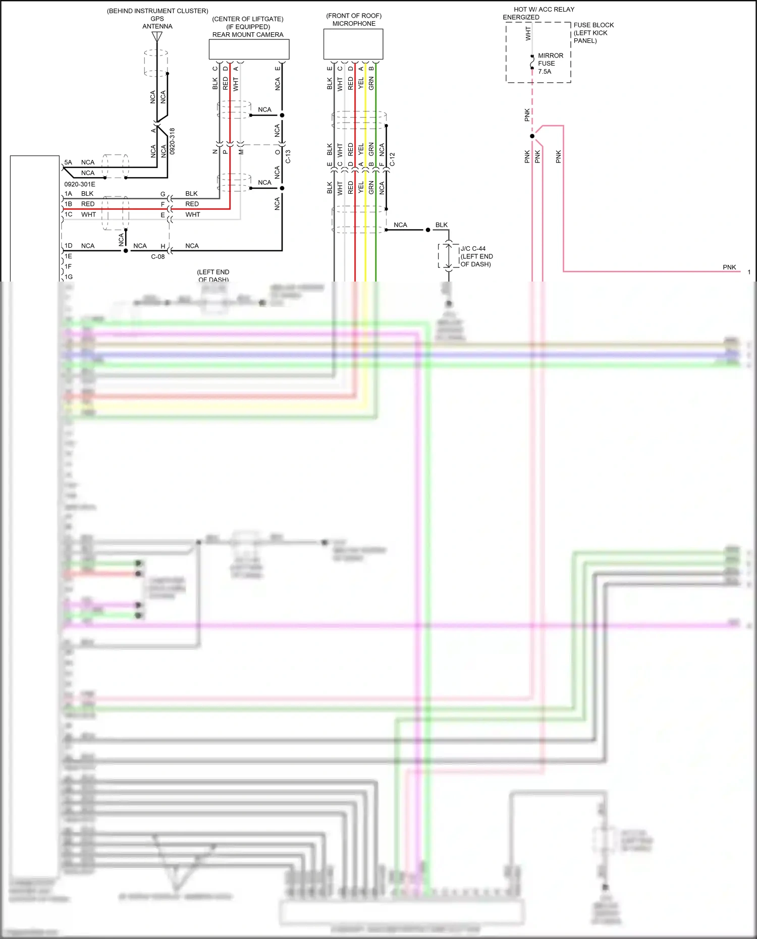 Wiring diagram rear mount camera for Mazda CX-3 I facelift (2018-2024) (1 of 2)