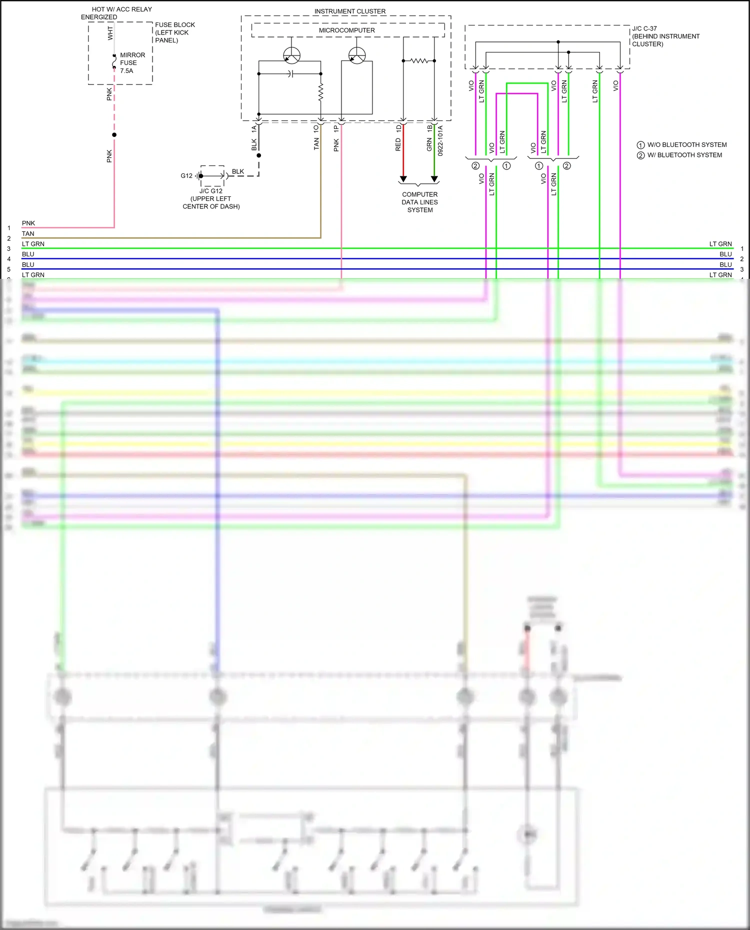 Wiring diagram steering switch for Mazda CX-3 I facelift (2018-2024) (13 of 14)