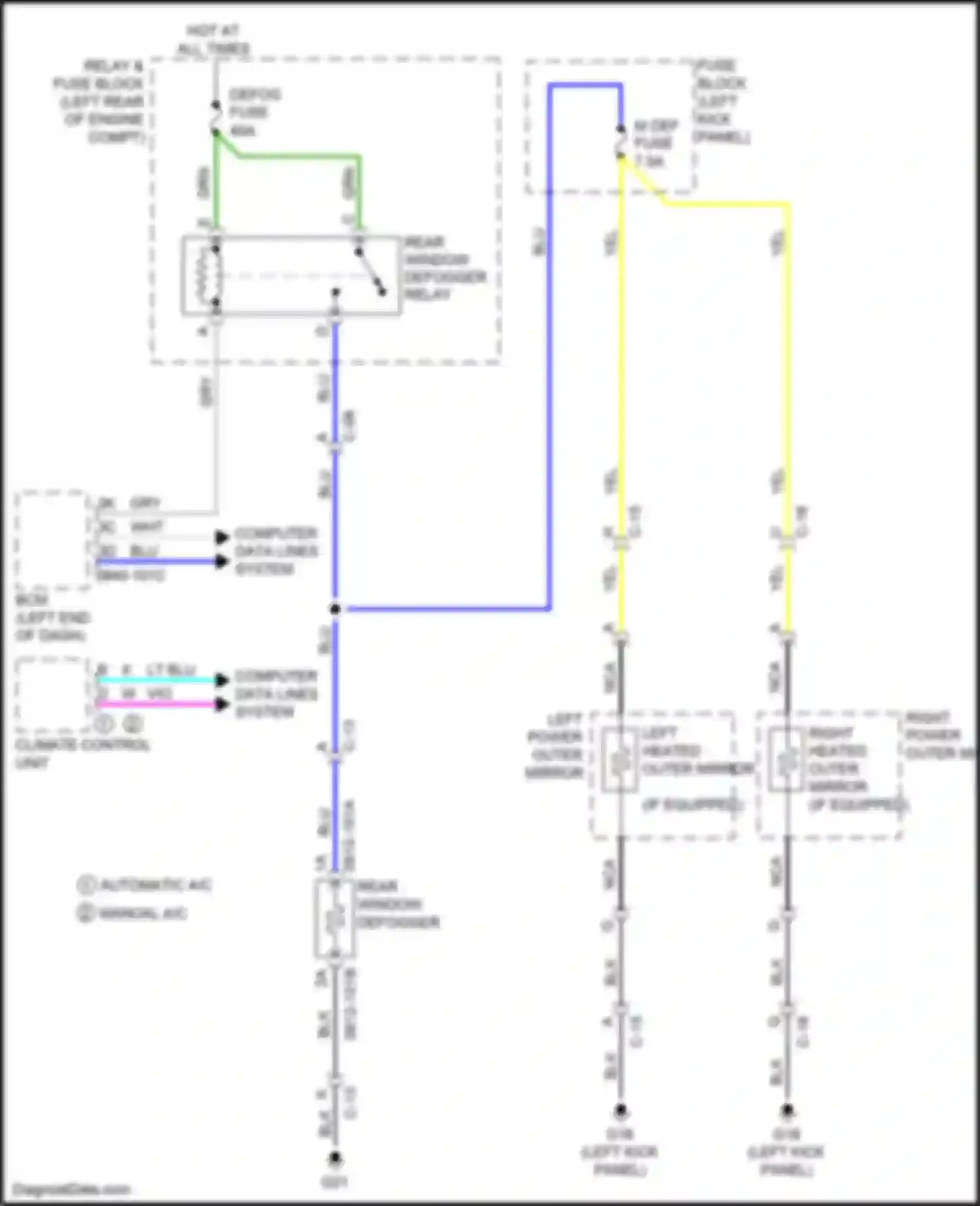 CX-3 Mazda I (2015-2018): Defoggers circuit