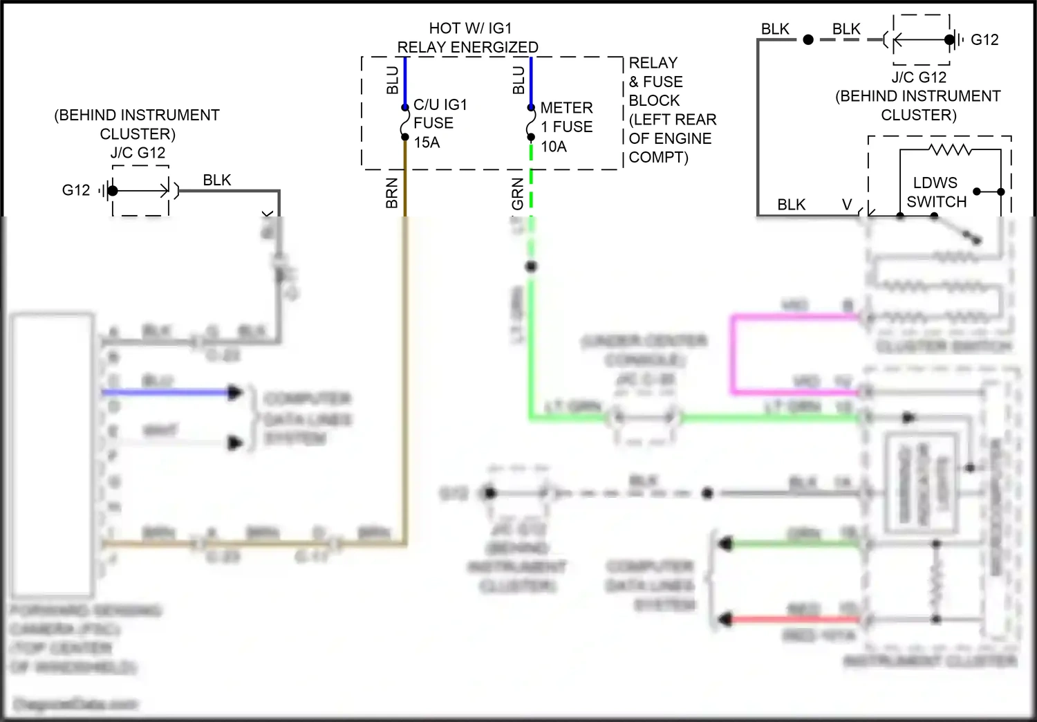 Mazda CX-3 I (2015-2018) indicator wiring diagram  (5 of 7)