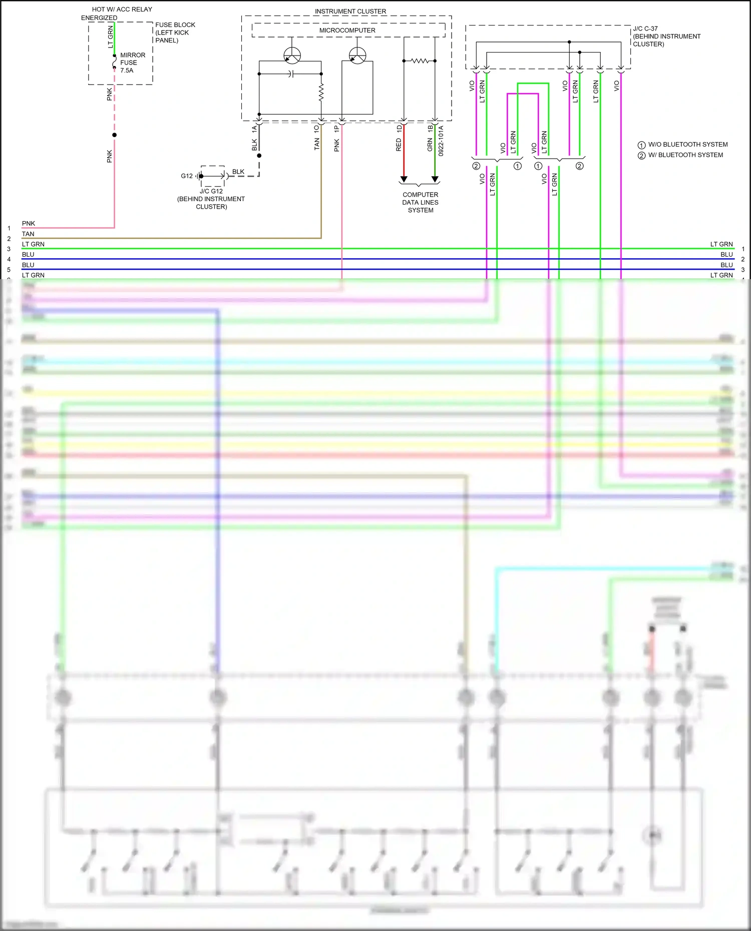Mazda CX-3 I (2015-2018) (left kick panel) wiring diagram  (28 of 37)