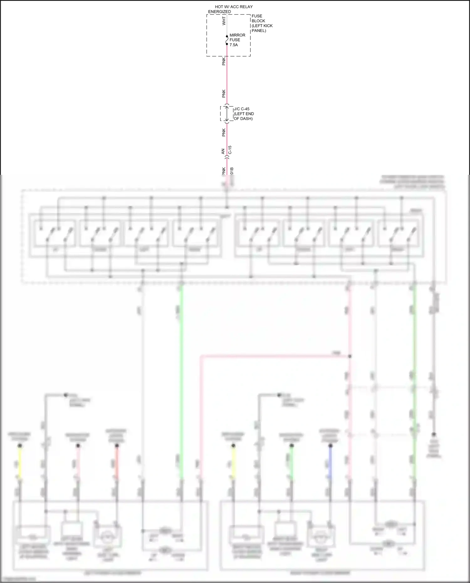 Wiring diagram left side turn light for Mazda CX-3 I (2015-2018) (2 of 2)