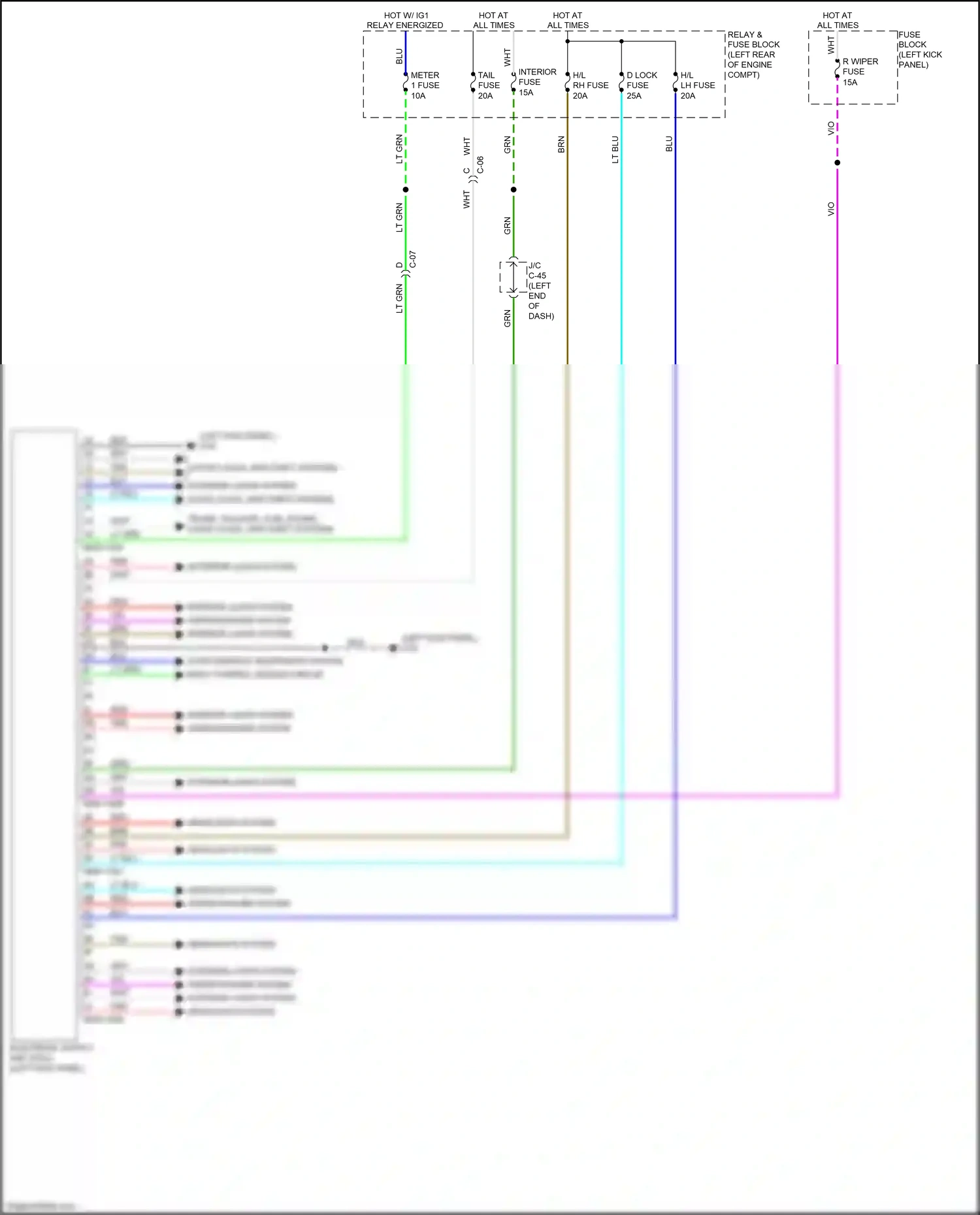 Wiring diagram supplemental restraints system for Mazda CX-3 I (2015-2018) (1 of 1)