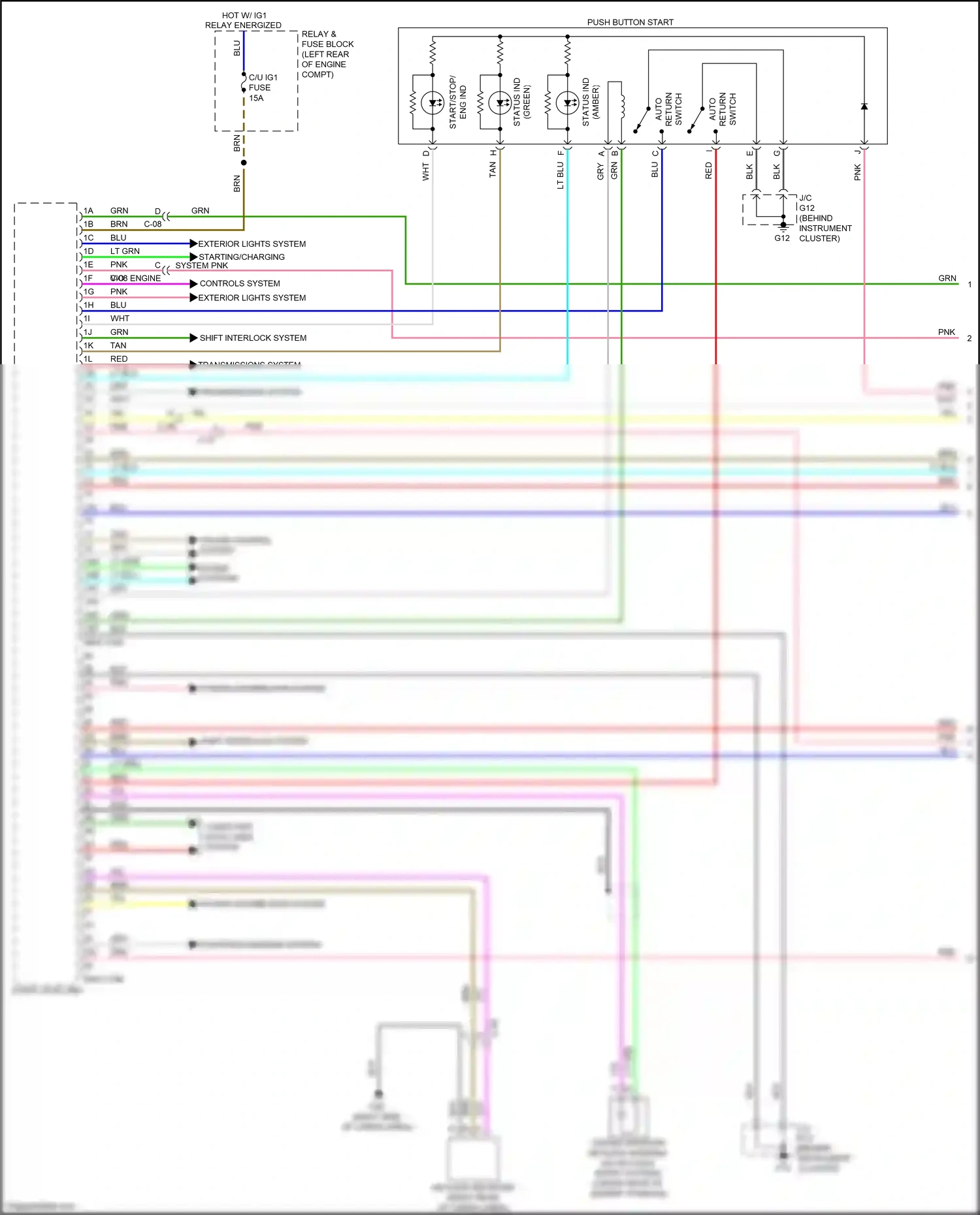 Mazda CX-3 I (2015-2018) switch wiring diagram  (1 of 4)