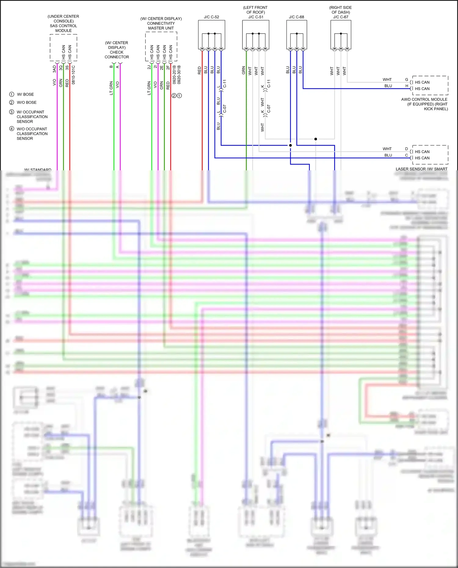 Wiring diagram w/ standard deployment control system for Mazda CX-3 I (2015-2018) (2 of 2)