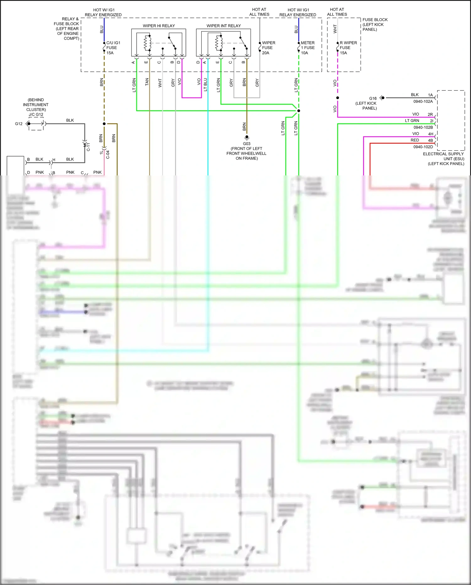 Wiring diagram windshield wiper motor for Mazda CX-3 I (2015-2018) (1 of 1)