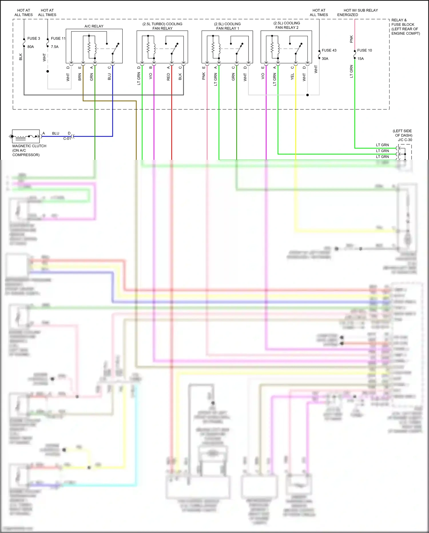Mazda CX-30 I (2019-2024) engine controls system wiring diagram  (1 of 3)