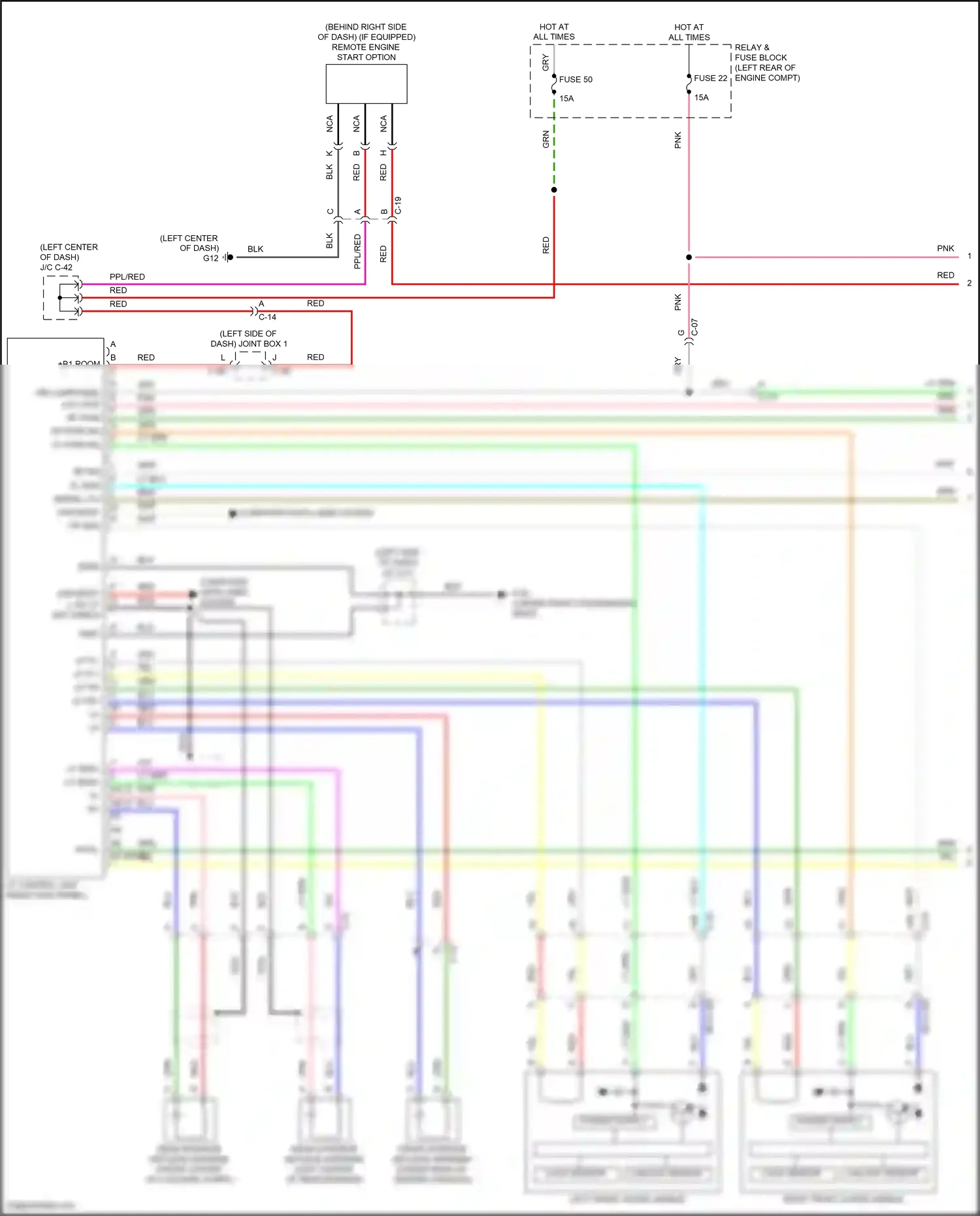 Mazda CX-30 I (2019-2024) left front outer handle wiring diagram  (1 of 2)