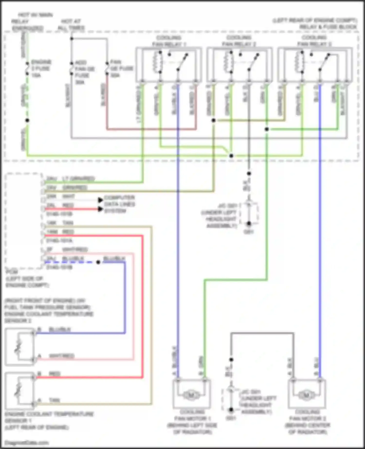 Wiring diagram cooling fan relay 3 for Mazda CX-5 I facelift (2015-2017) (2 of 6)