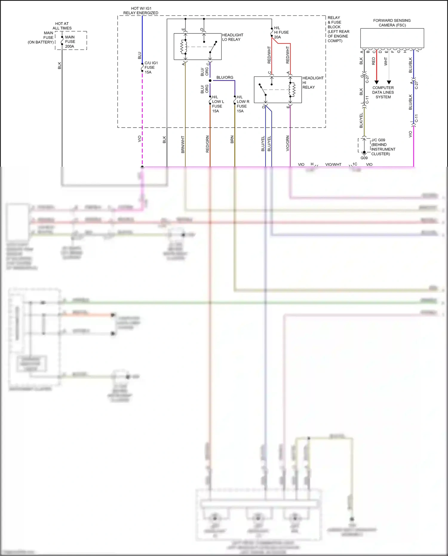 Wiring diagram left headlight hi for Mazda CX-5 I facelift (2015-2017) (1 of 1)