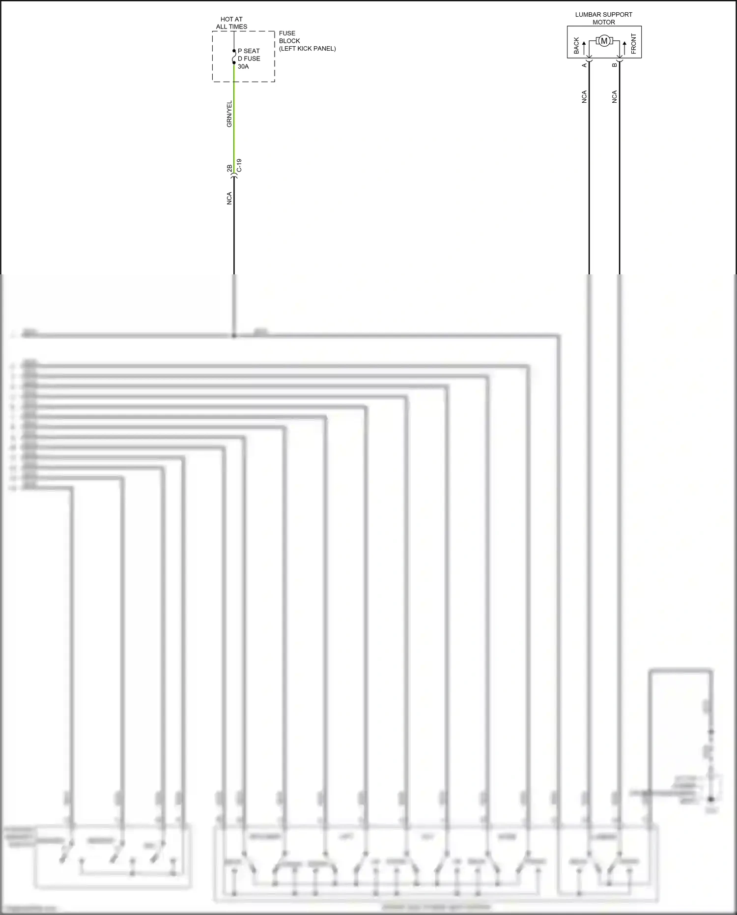 Mazda CX-5 I facelift (2015-2017) lumbar support motor wiring diagram  (2 of 2)