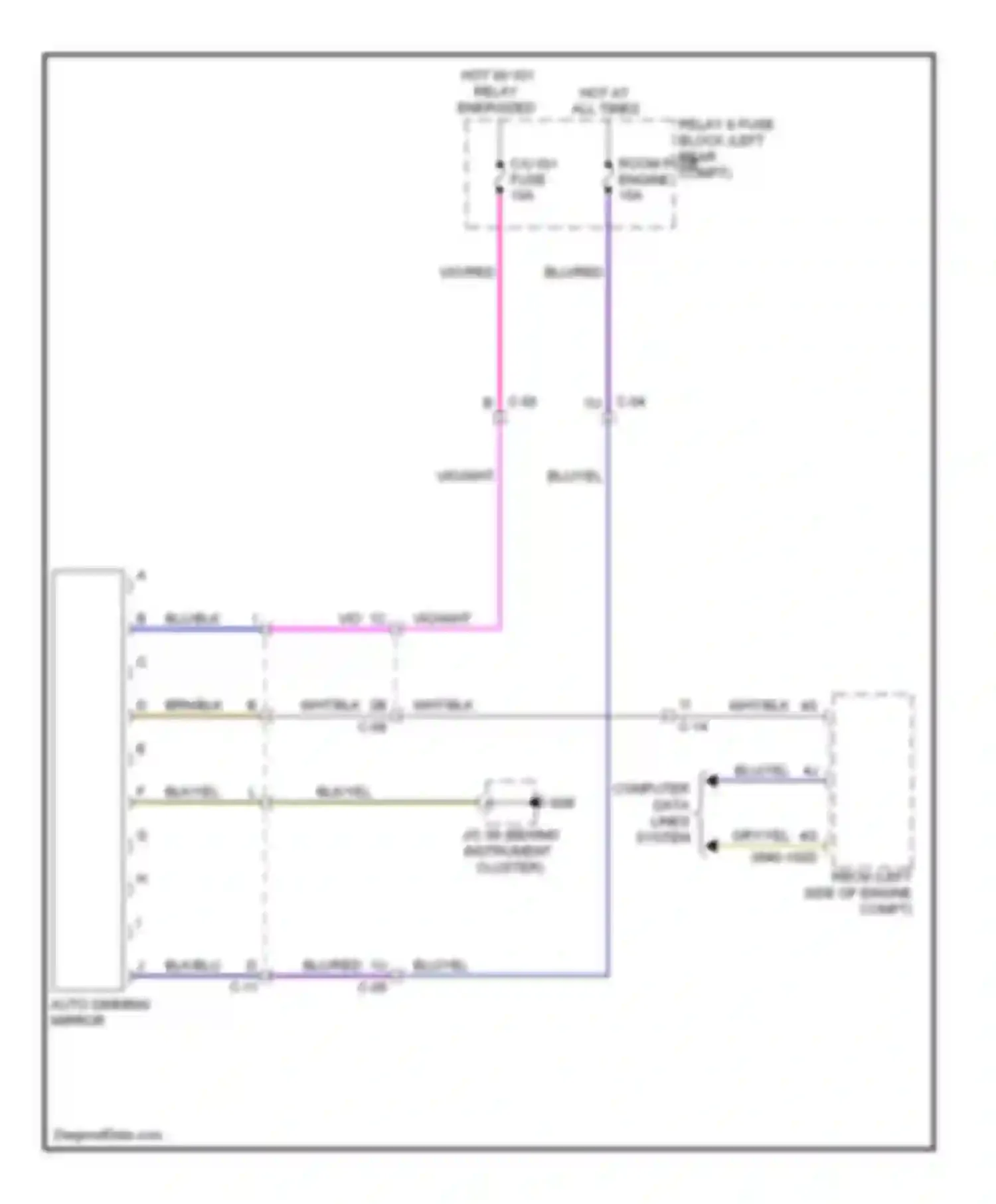 CX-5 Mazda I (2011-2015): Auto dimming mirror circuit