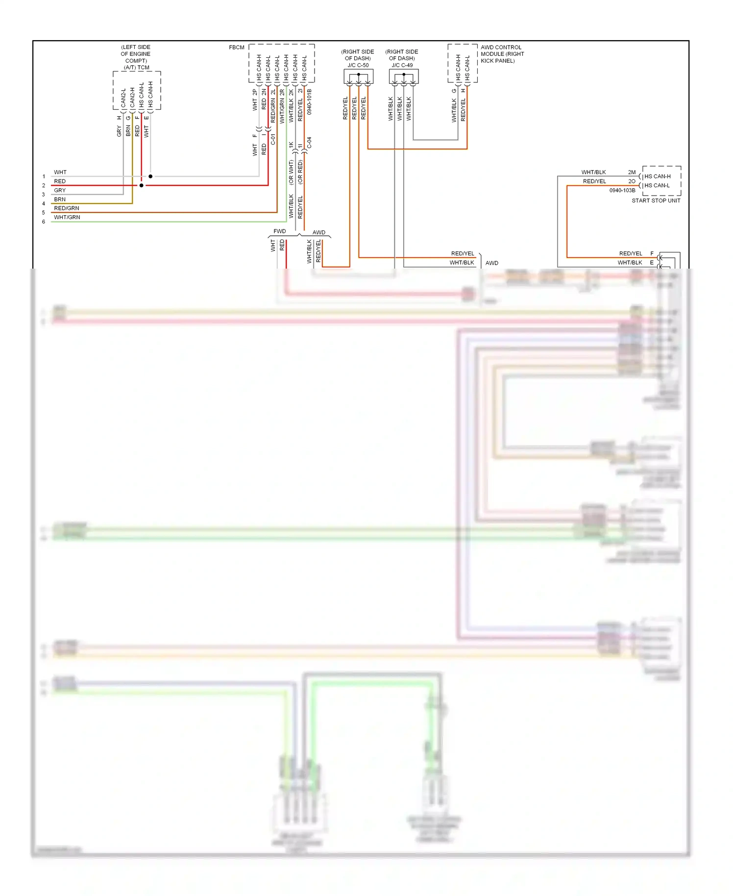Mazda CX-5 I (2011-2015) awd control module (right kick panel) wiring diagram  (2 of 2)