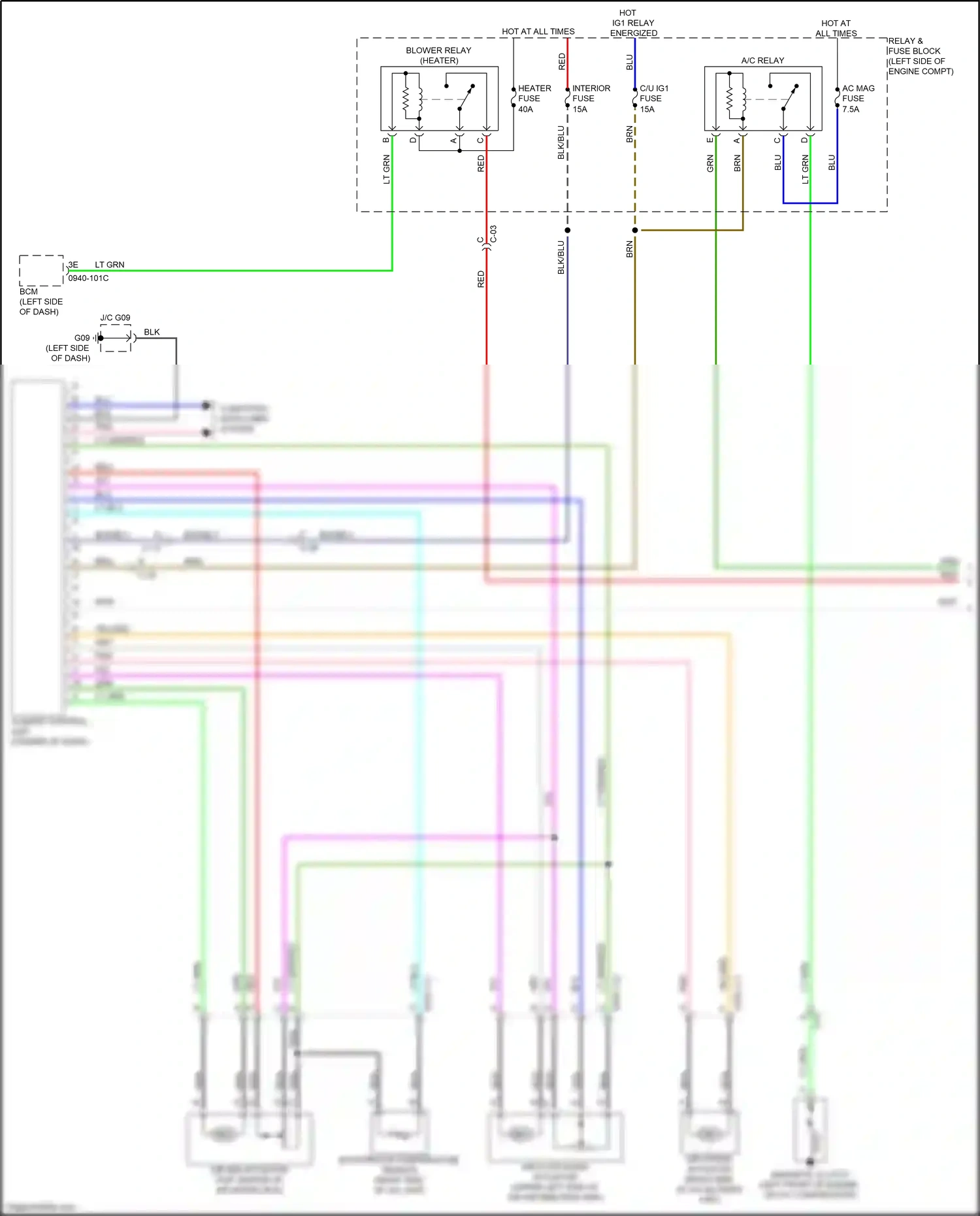 Wiring diagram climate control unit for Mazda CX-5 II facelift (2021-2024) (1 of 7)