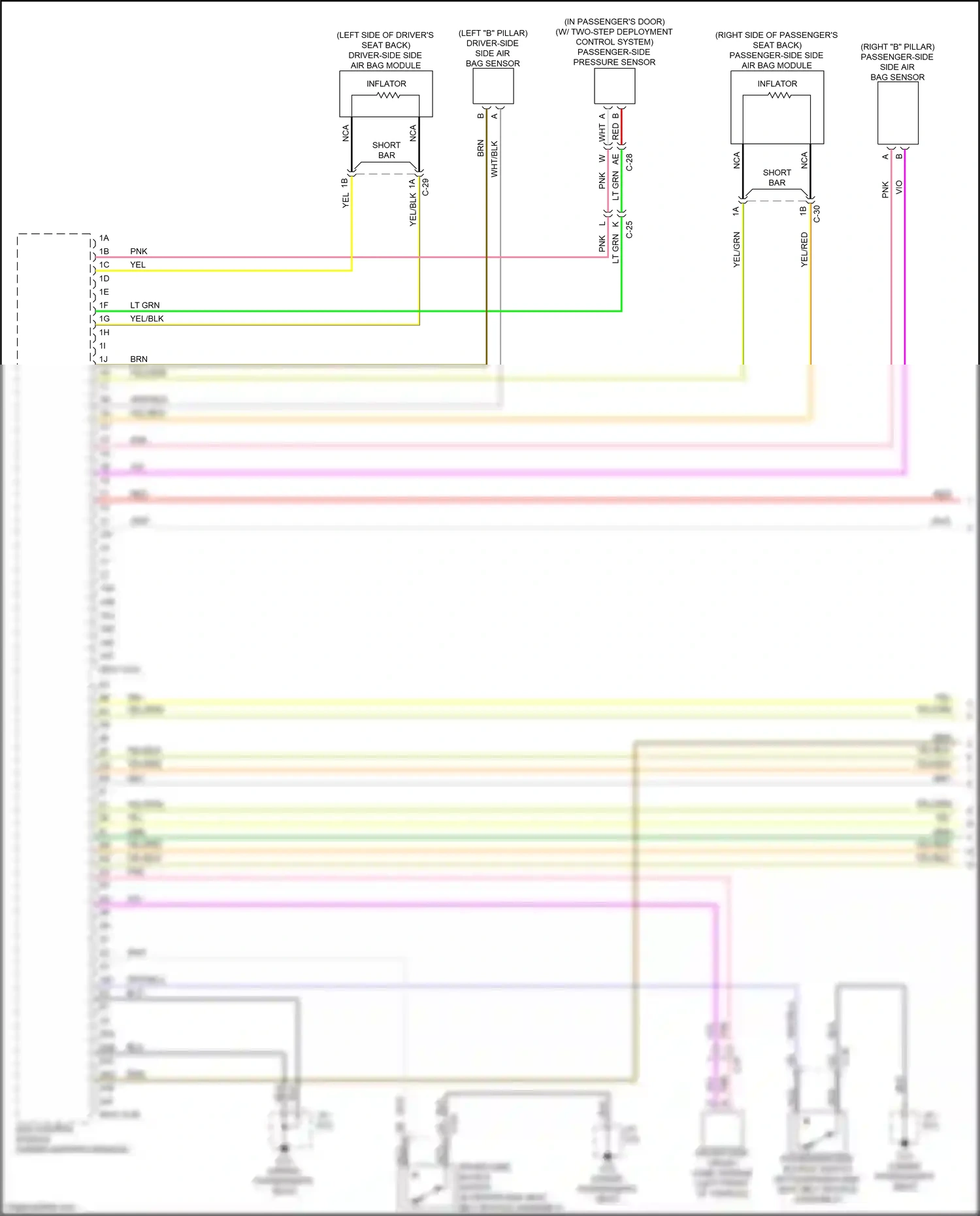 Wiring diagram driver-side buckle switch for Mazda CX-5 II facelift (2021-2024) (2 of 3)