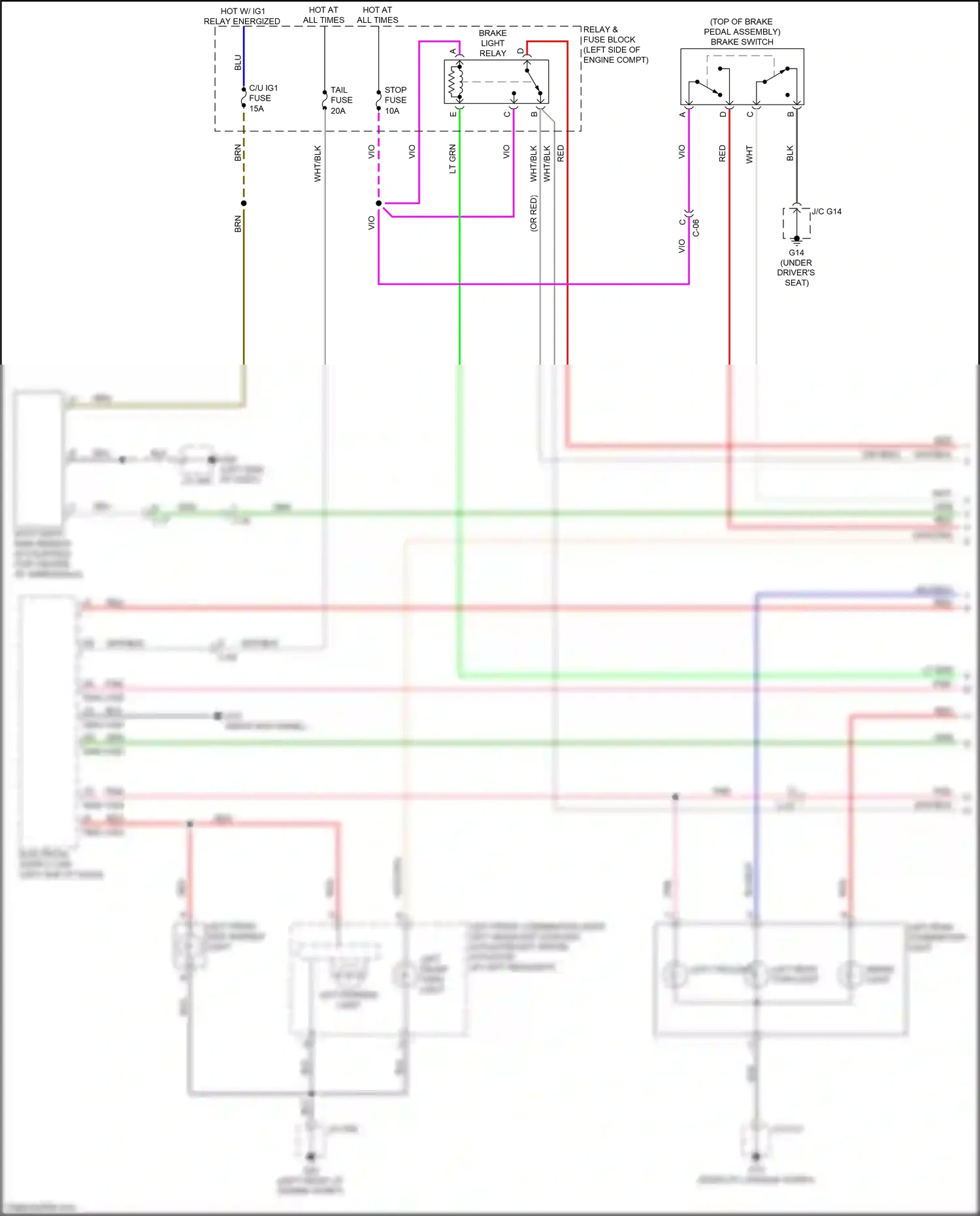 Wiring diagram left parking light for Mazda CX-5 II facelift (2021-2024) (1 of 1)