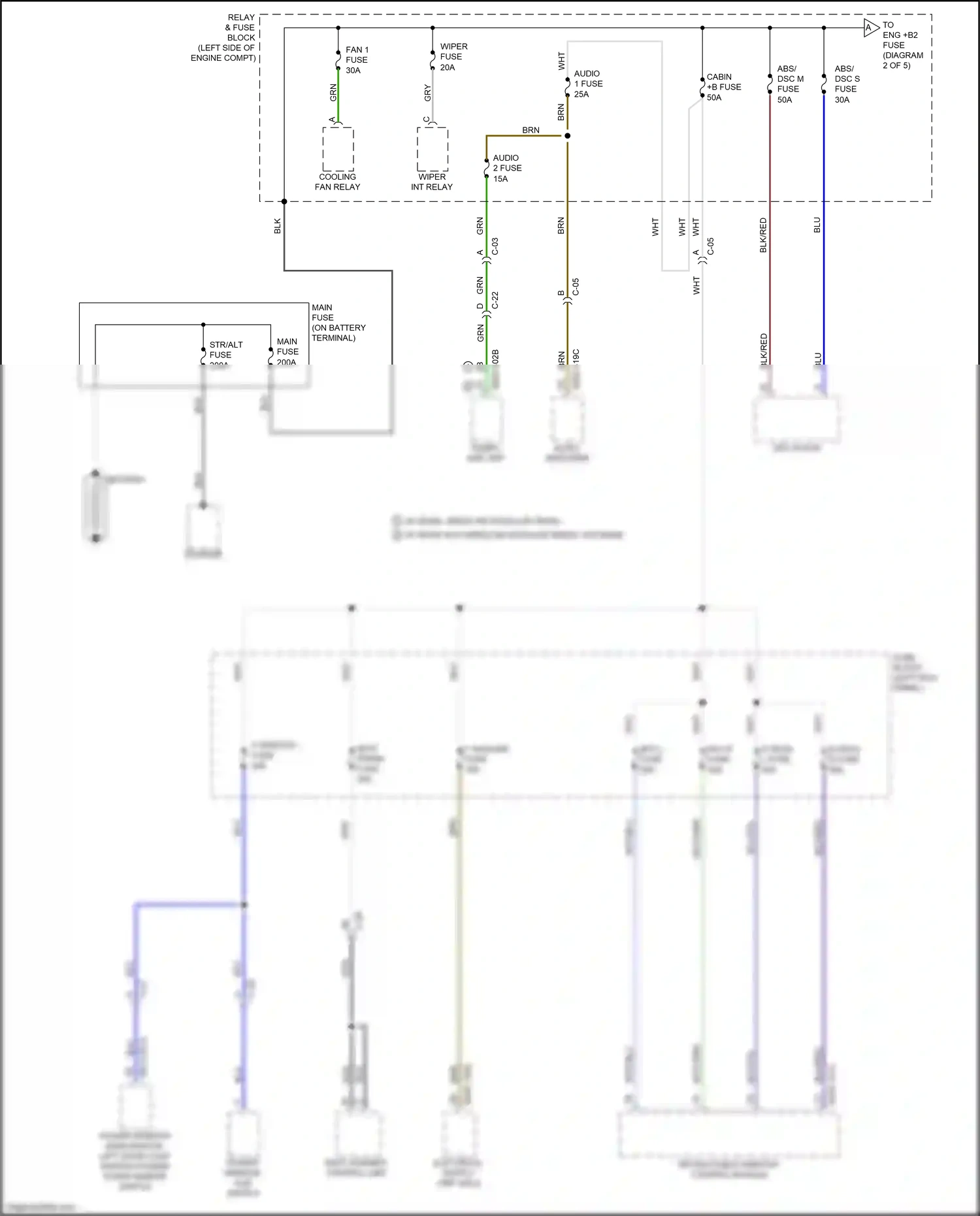Wiring diagram power window sub-switch for Mazda CX-5 II facelift (2021-2024) (4 of 6)