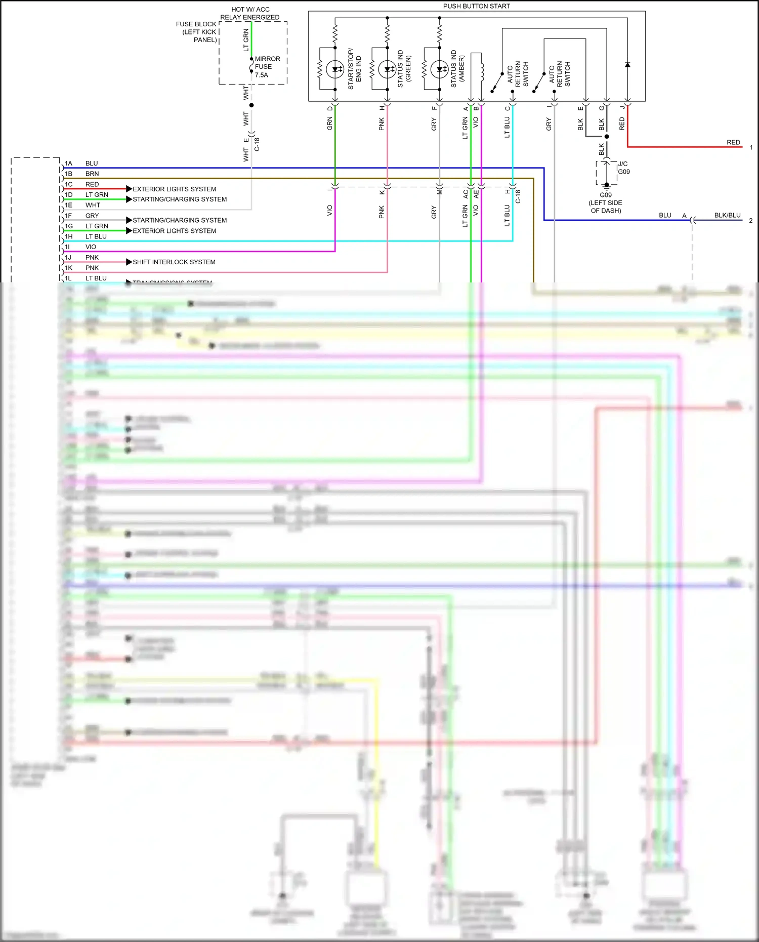 Wiring diagram shift interlock system for Mazda CX-5 II facelift (2021-2024) (1 of 4)