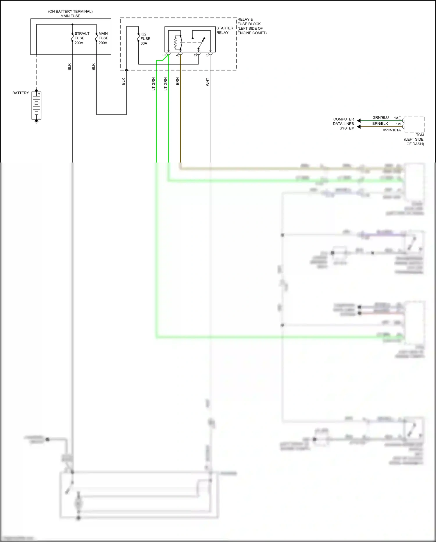 Wiring diagram starter interlock switch for Mazda CX-5 II facelift (2021-2024) (2 of 2)