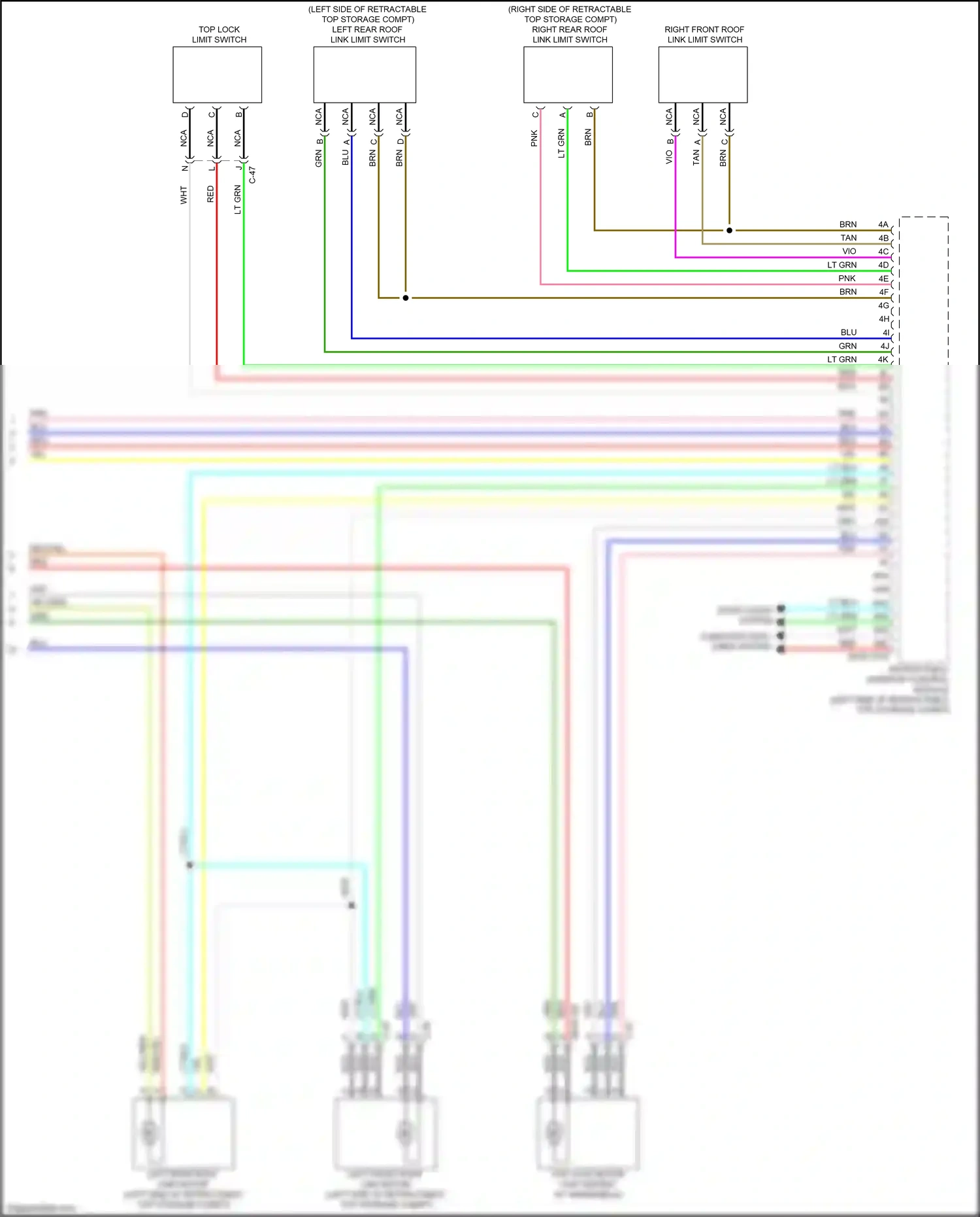 Wiring diagram top lock limit switch for Mazda CX-5 II facelift (2021-2024) (1 of 1)