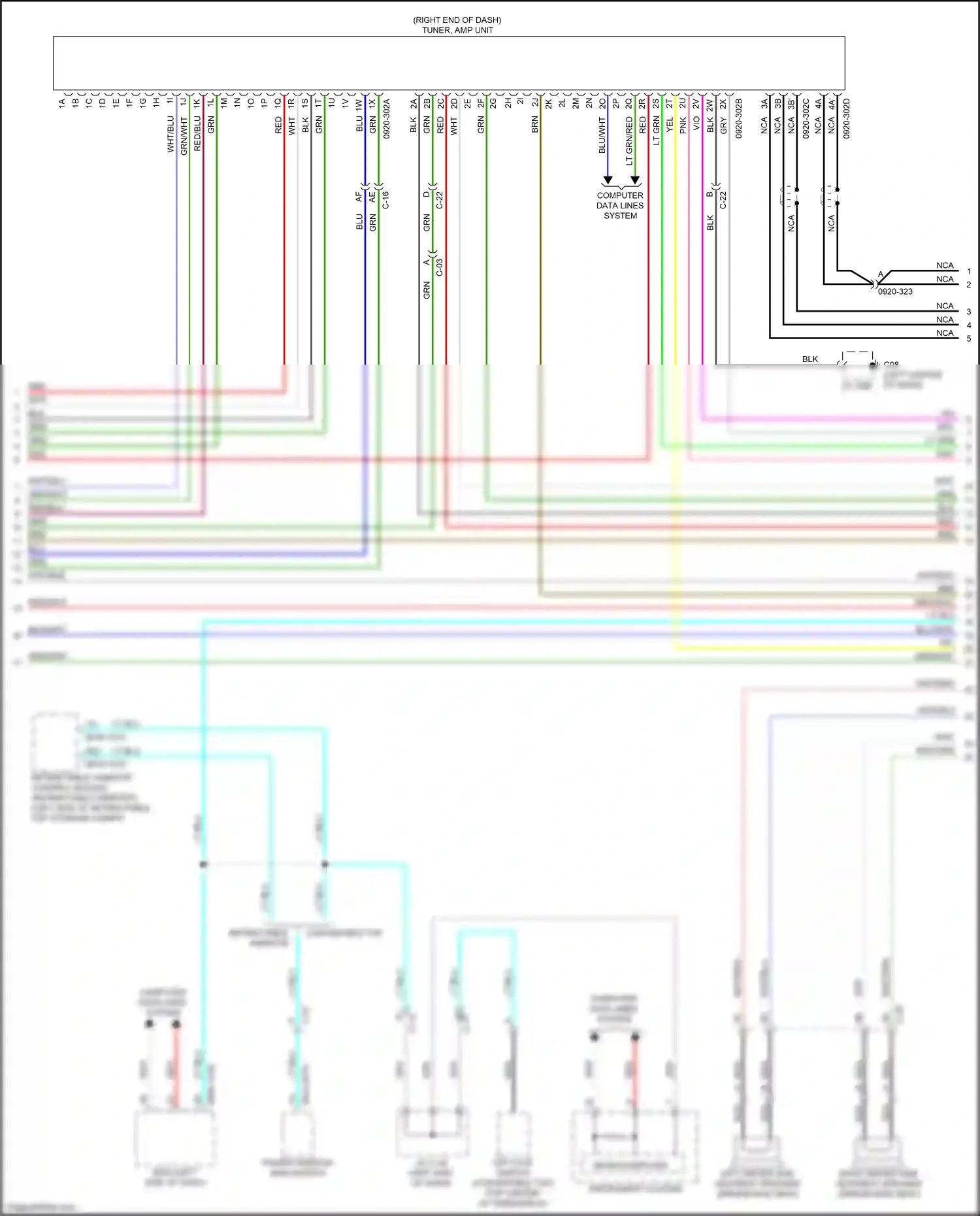 Wiring diagram top lock switch for Mazda CX-5 II facelift (2021-2024) (2 of 3)