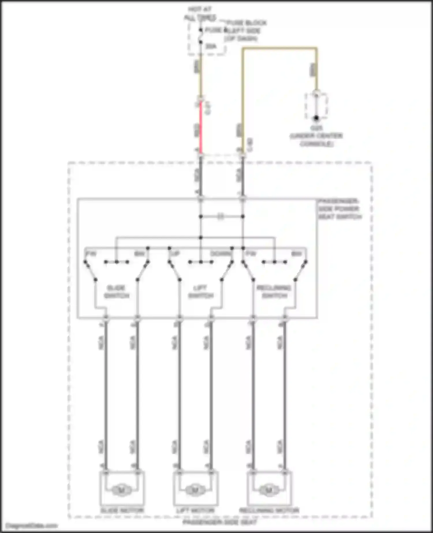CX-50 Mazda I (2021-2024): Passenger power seat circuit