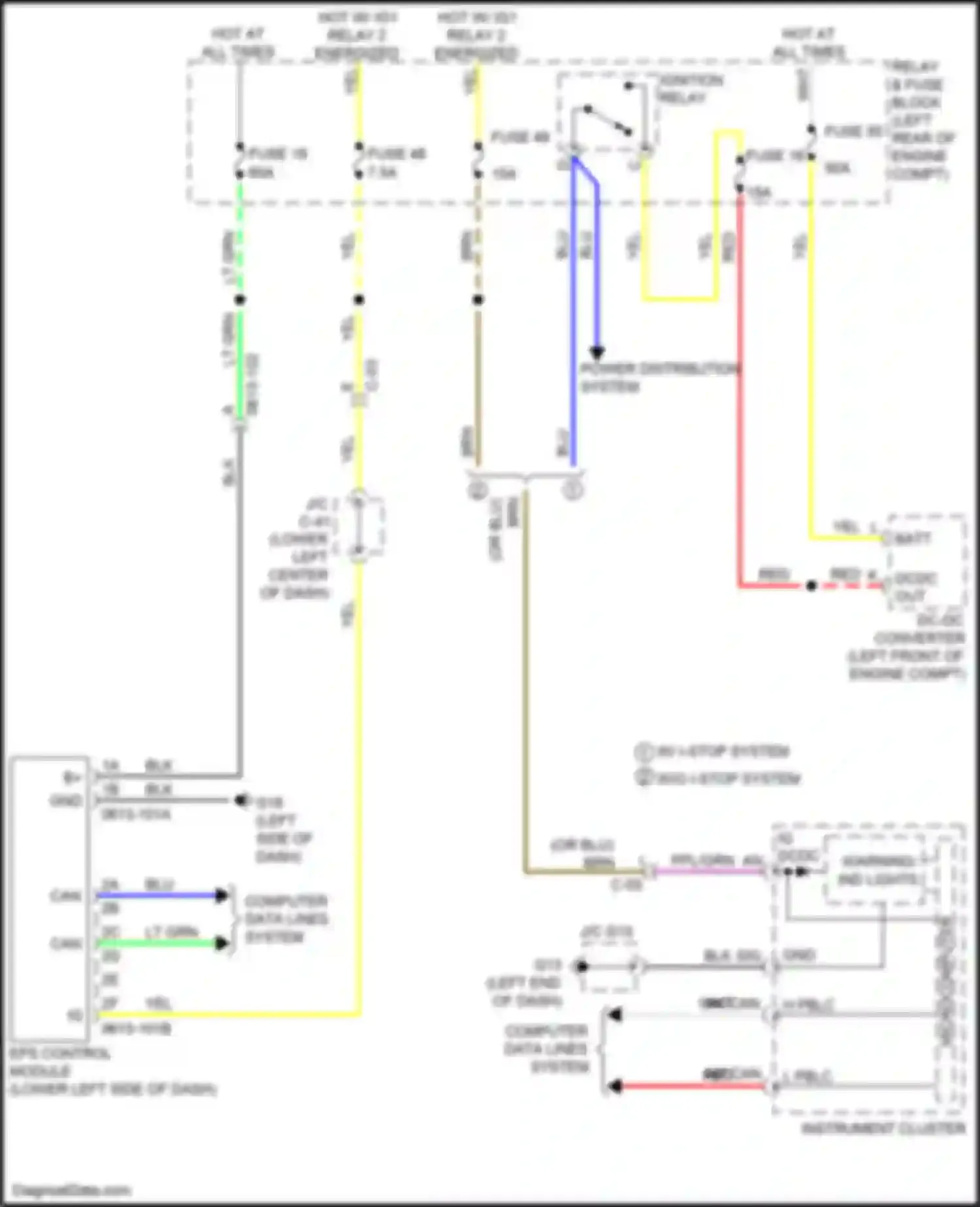 Wiring diagram eps control module for Mazda CX-50 I (2021-2024)