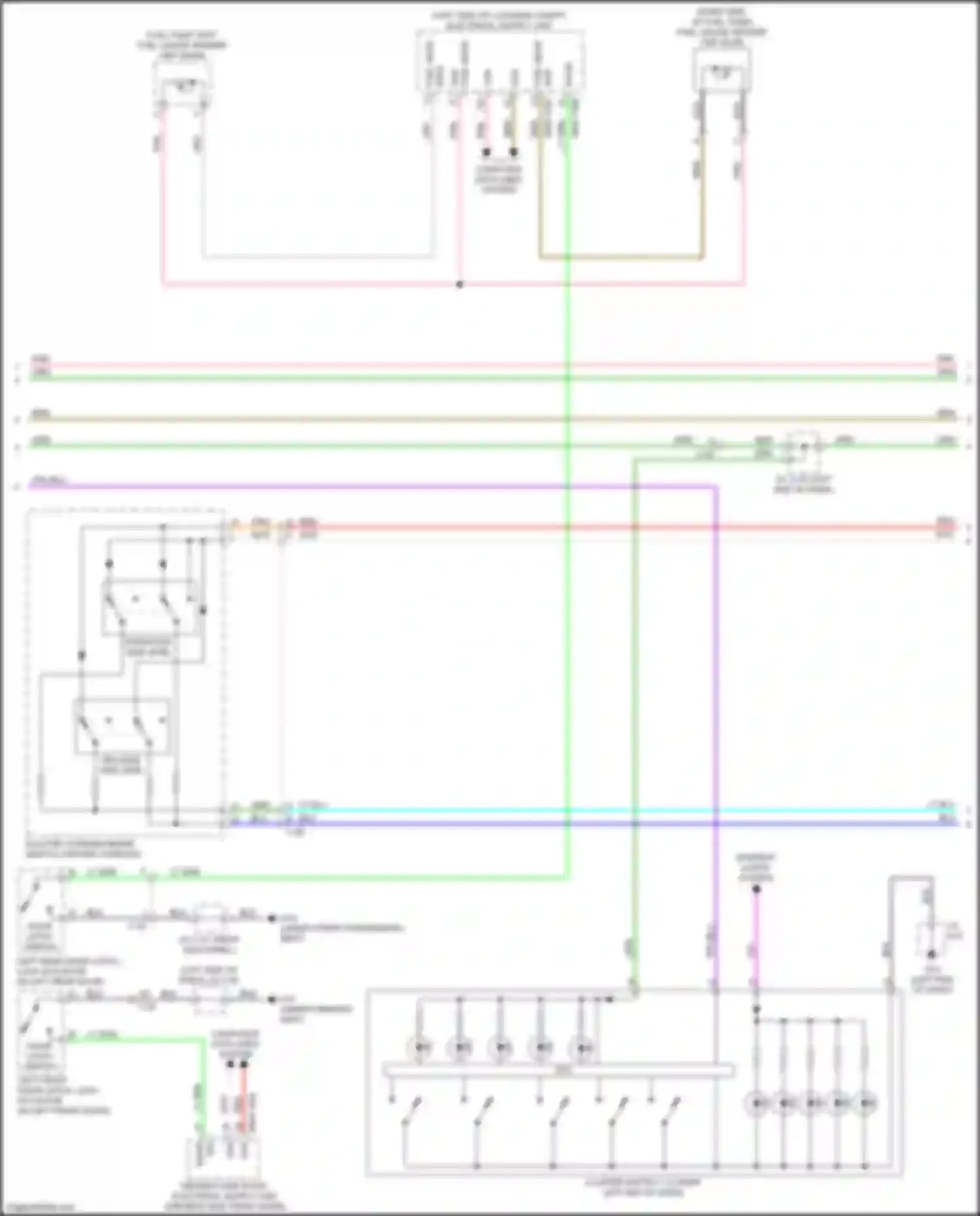 Wiring diagram left front door latch, lock actuator for Mazda CX-50 I (2021-2024)