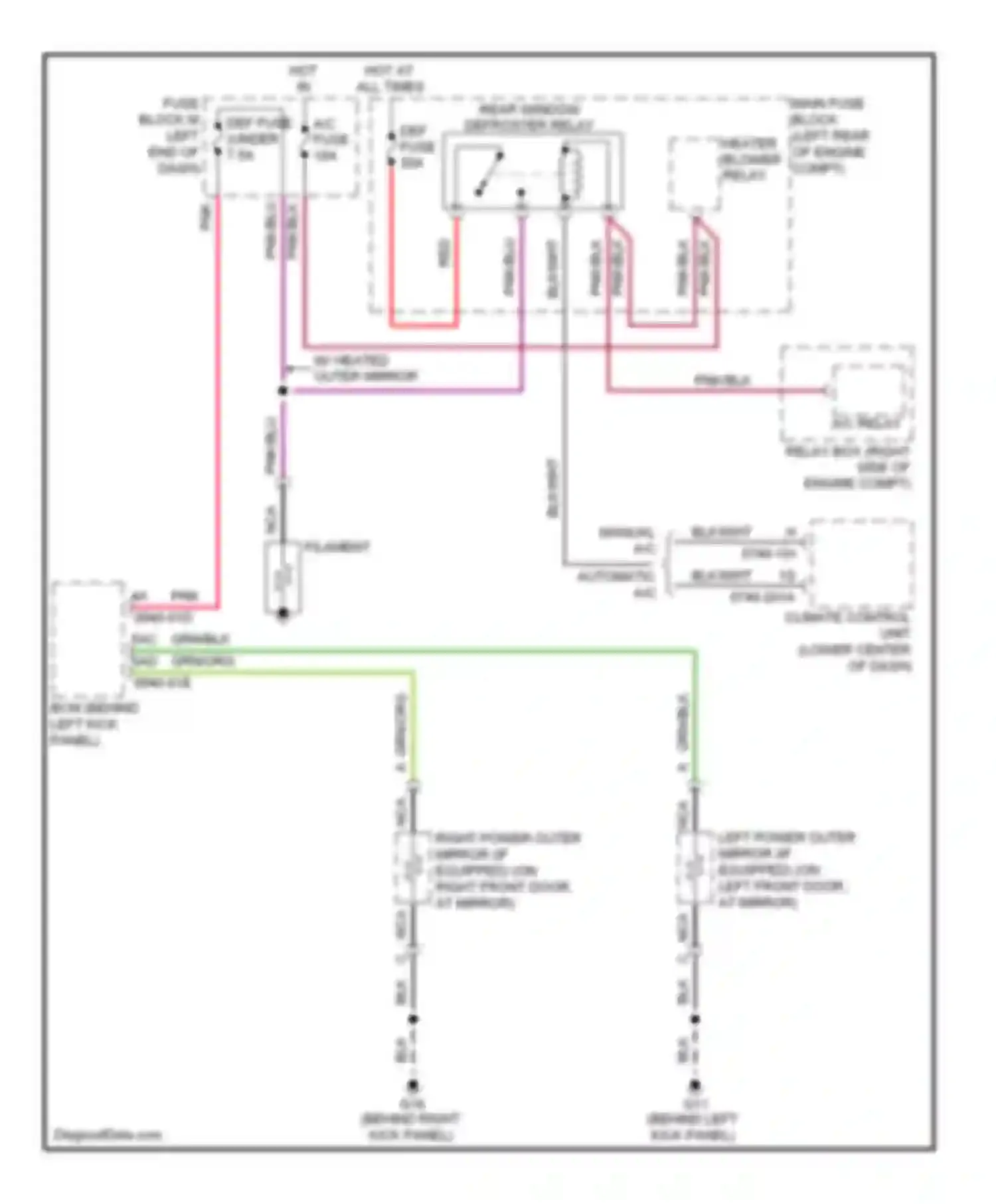 CX-7 Mazda I facelift (2009-2012): Defoggers circuit