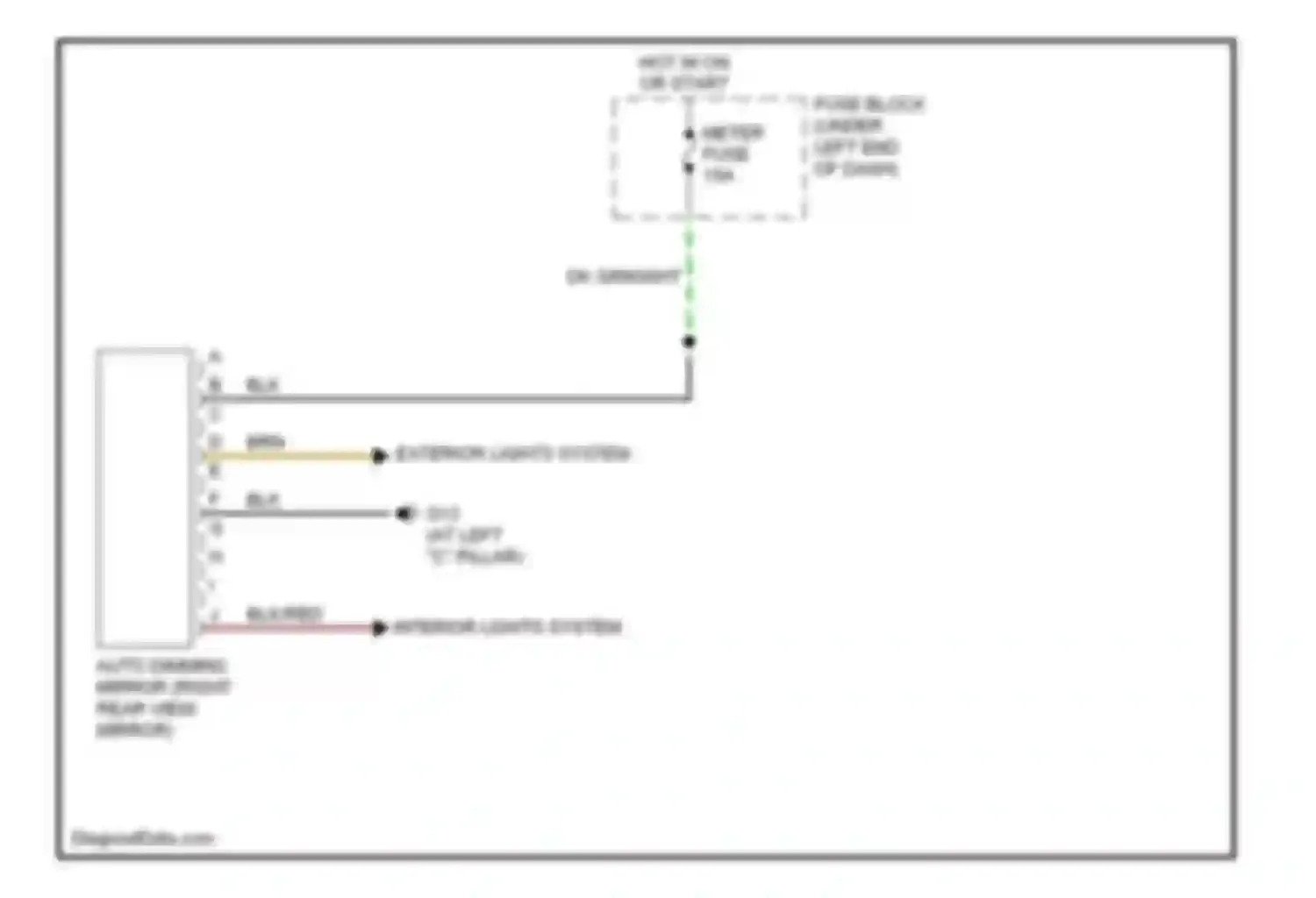 CX-7 Mazda I facelift (2009-2012): Auto dimming mirror circuit