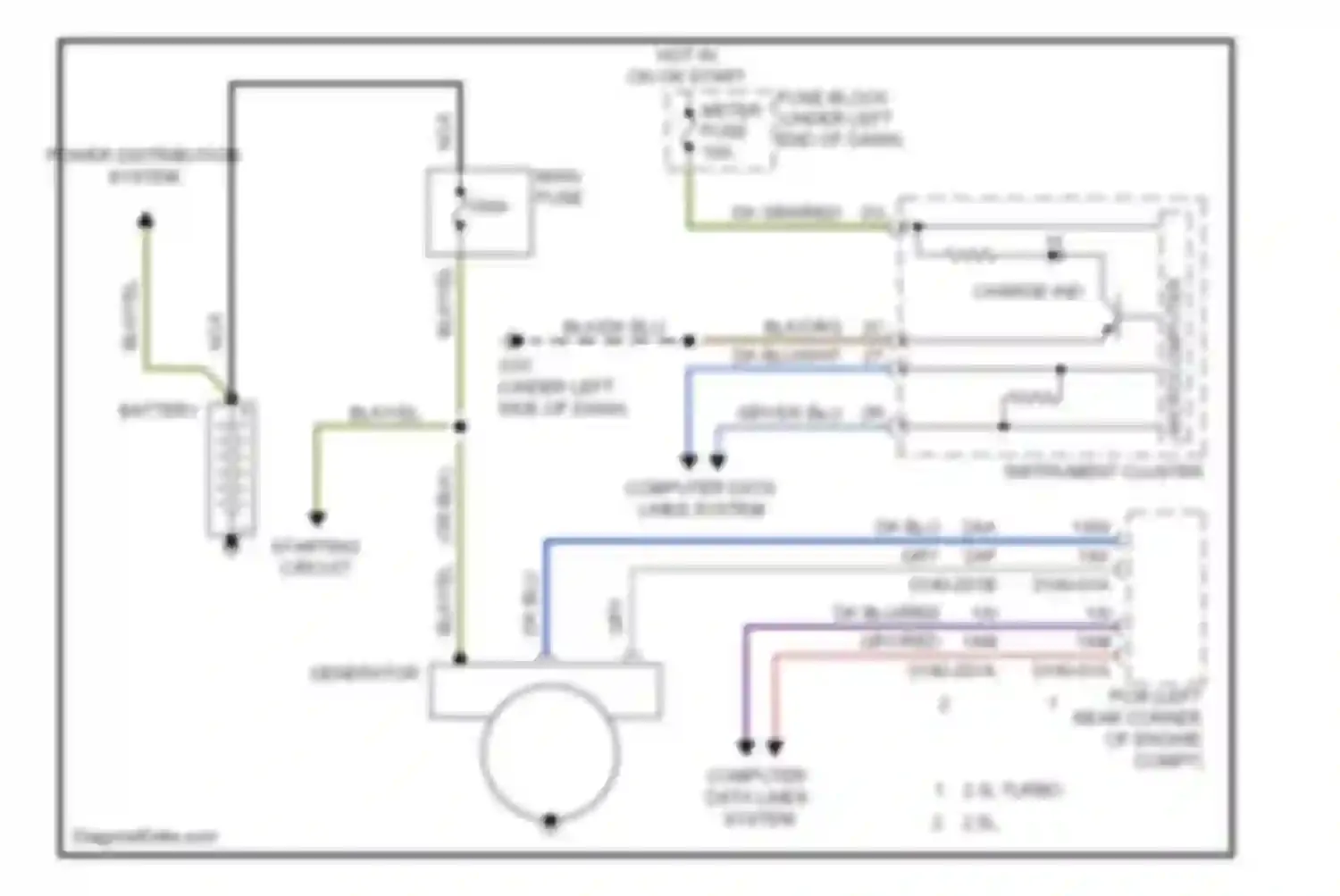 CX-7 Mazda I facelift (2009-2012): Charging circuit