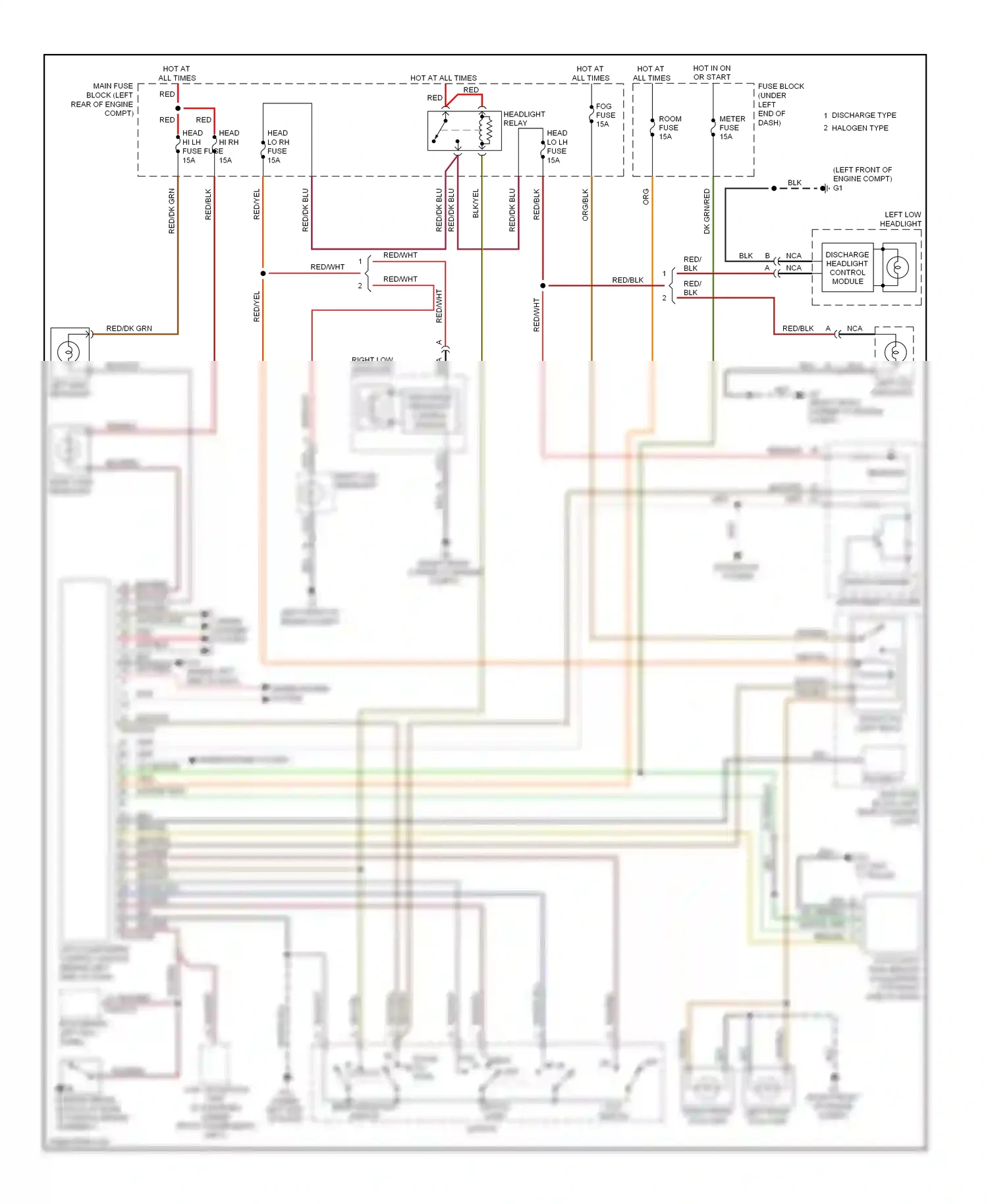 Mazda CX-7 I facelift (2009-2012) beam headlight switch switch light switch wiring diagram  (1 of 1)