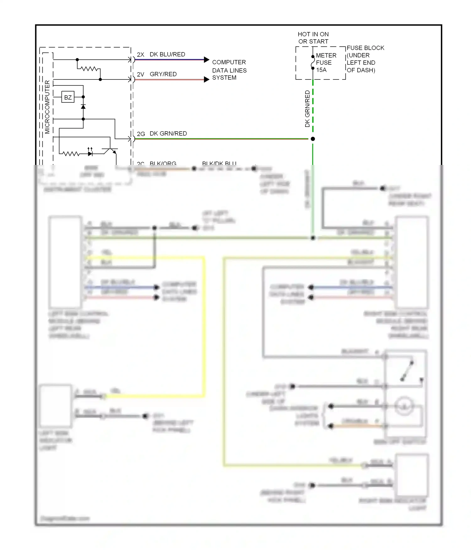 Mazda CX-7 I facelift (2009-2012) microcomputer wiring diagram  (1 of 21)