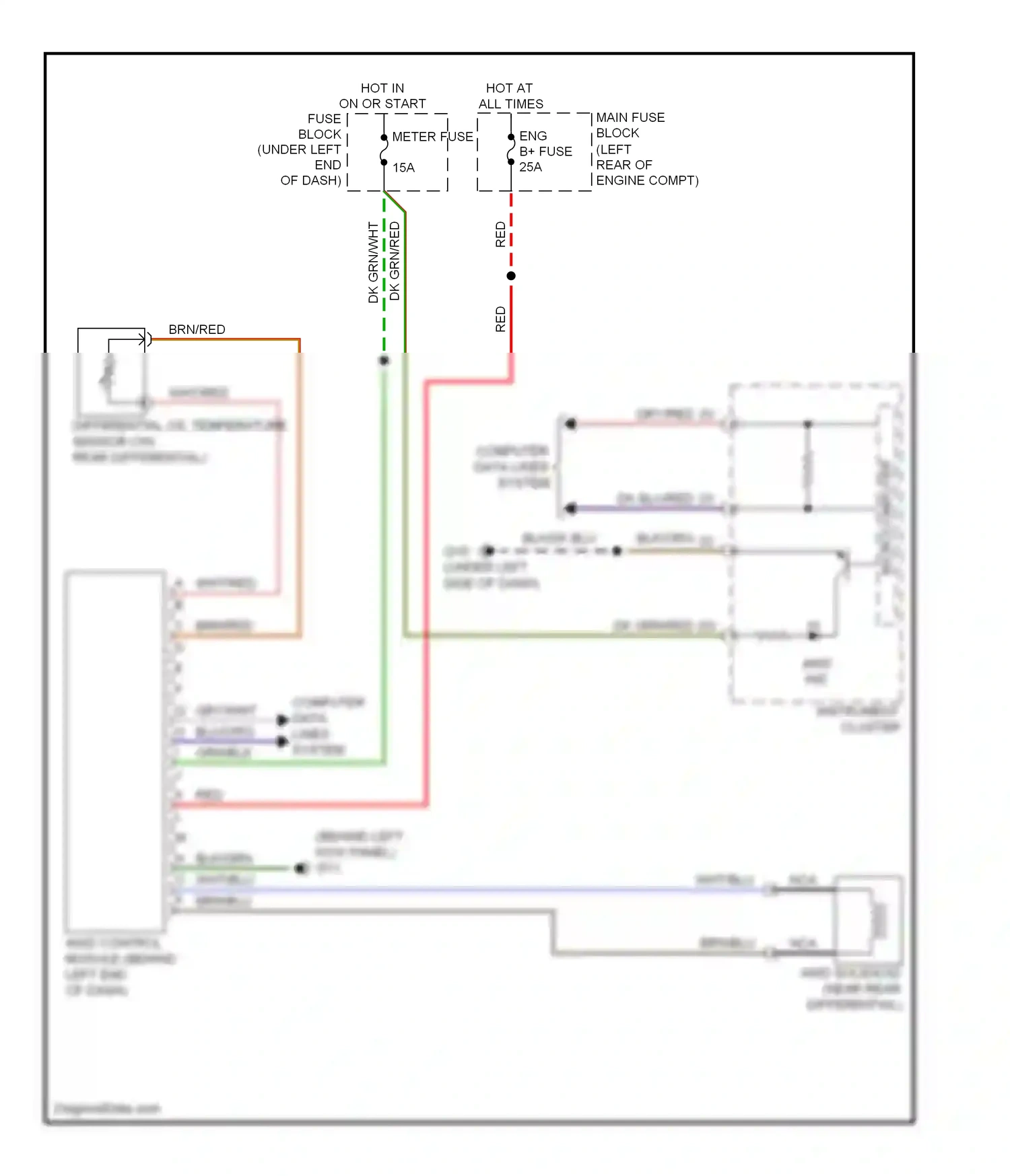 Mazda CX-7 I facelift (2009-2012) microcomputer wiring diagram  (11 of 21)