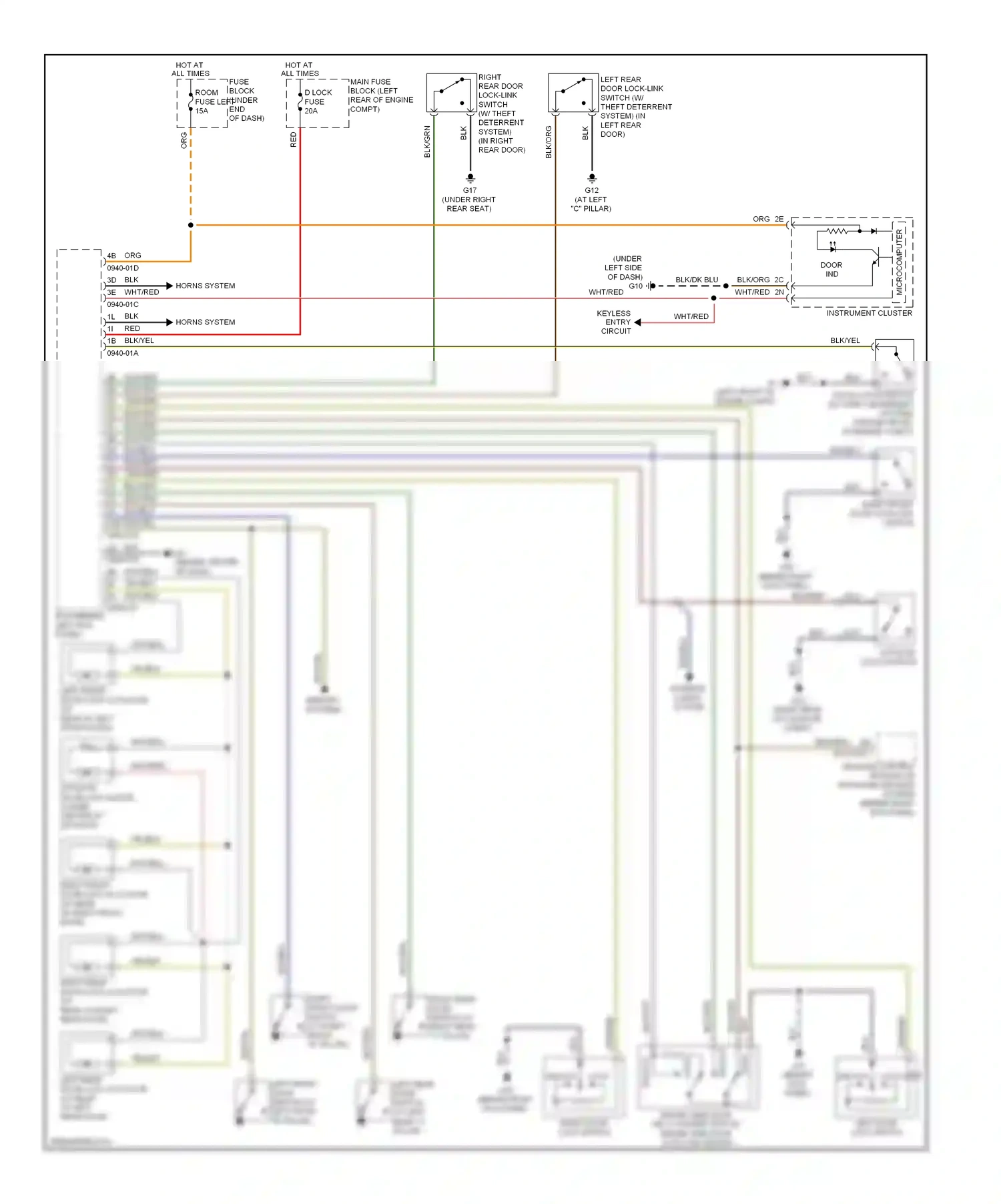Mazda CX-7 I facelift (2009-2012) microcomputer wiring diagram  (4 of 21)
