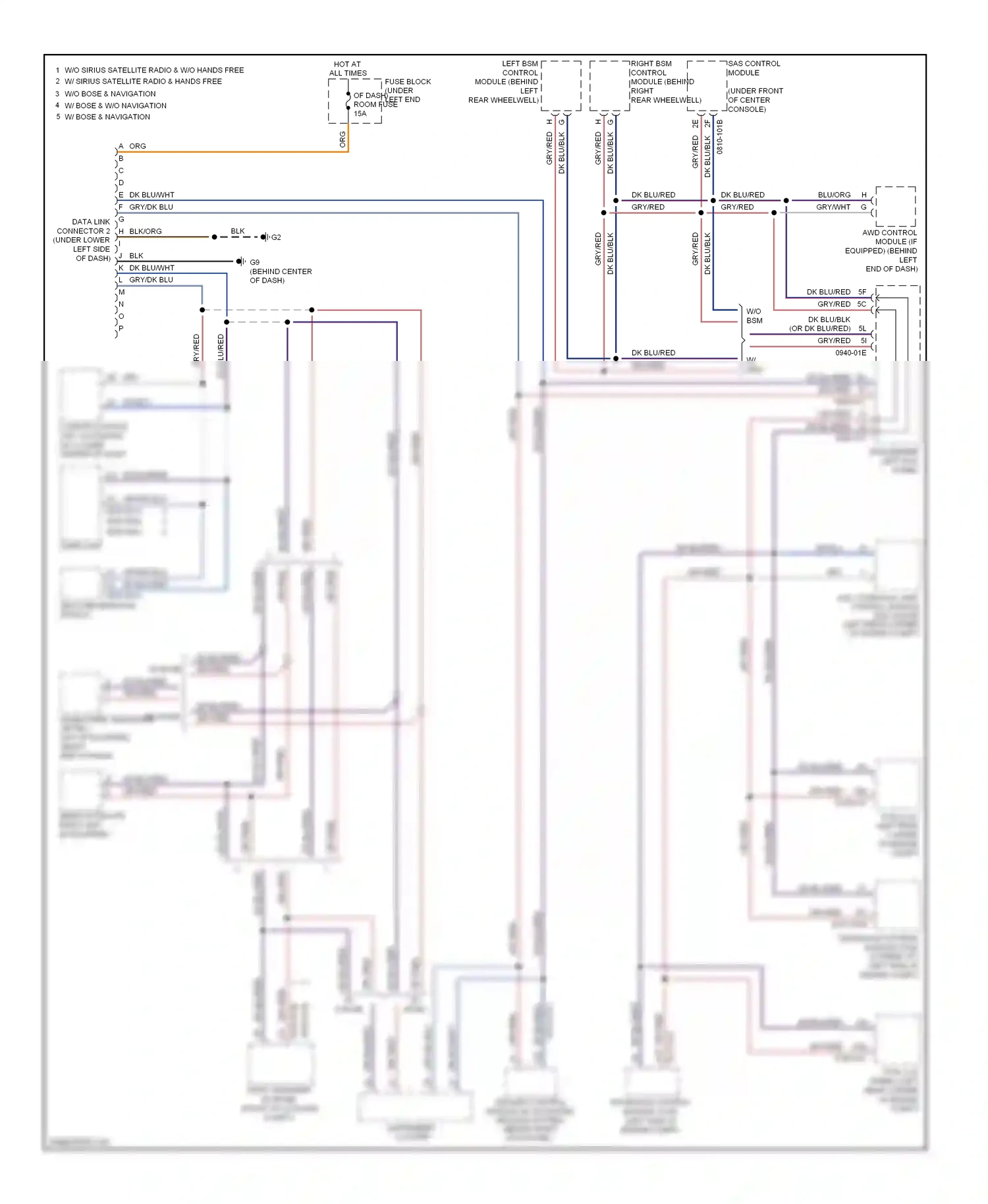 Mazda CX-7 I facelift (2009-2012) multi-information display wiring diagram  (1 of 6)