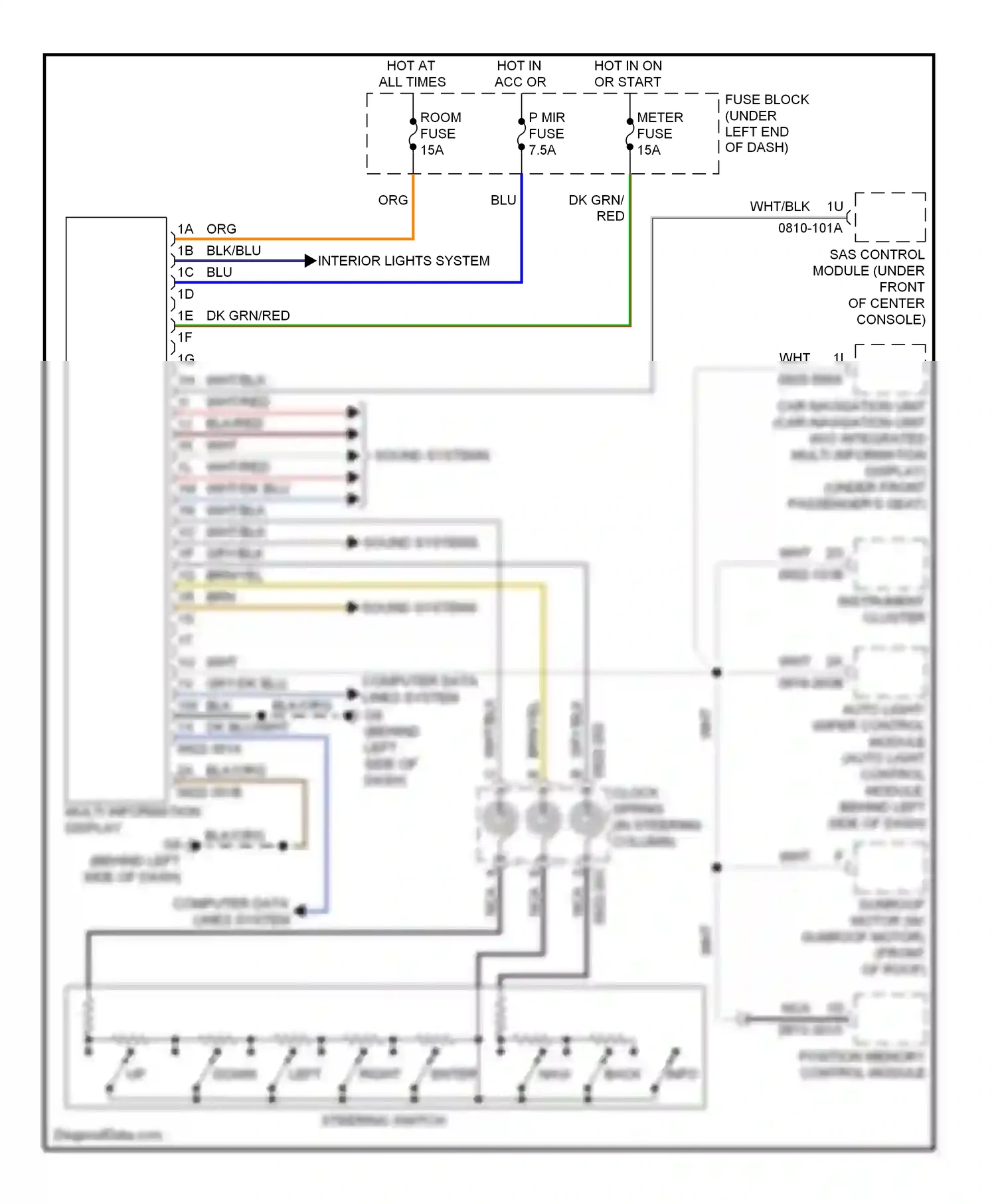 Mazda CX-7 I facelift (2009-2012) multi-information display wiring diagram  (3 of 6)