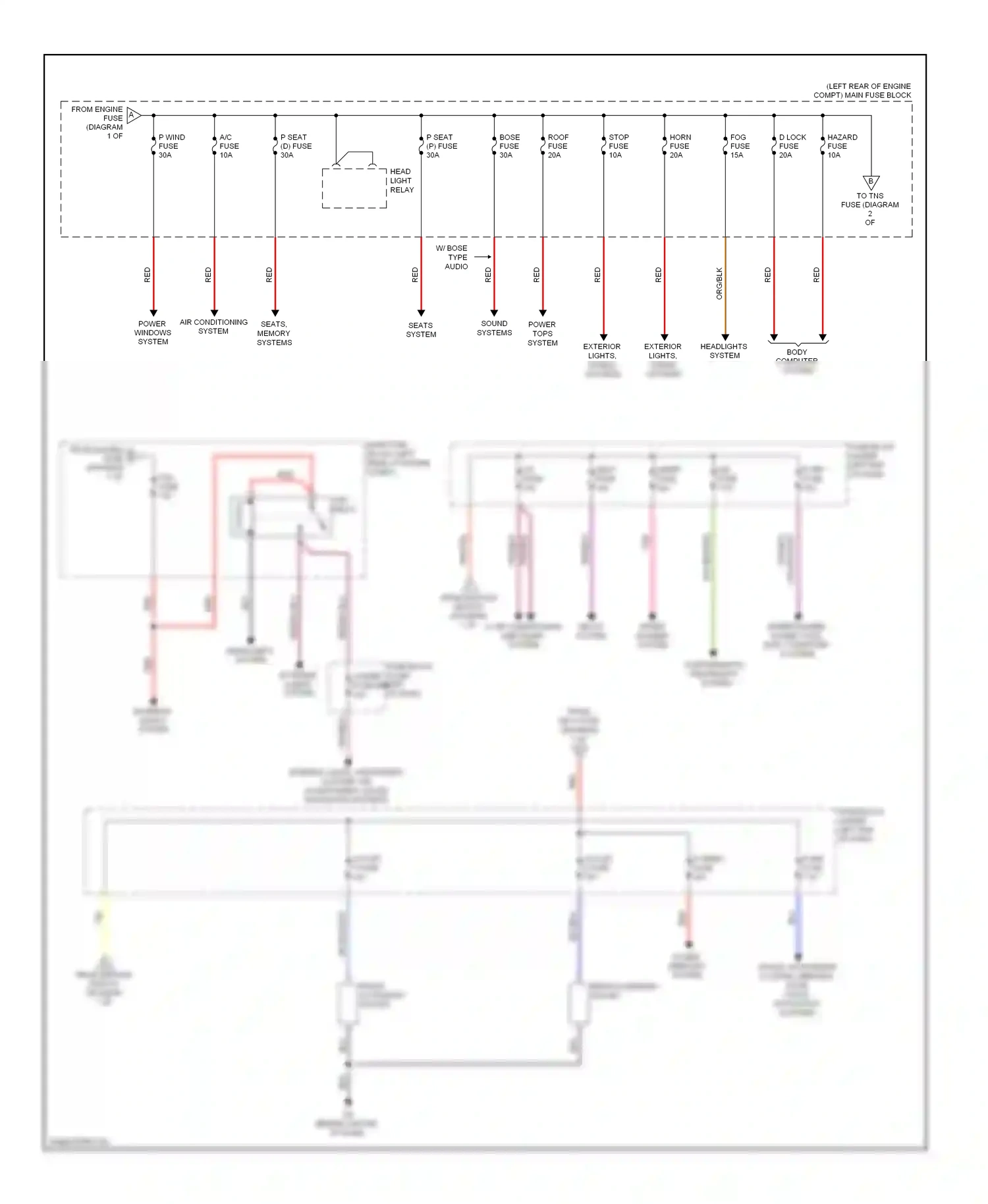 Mazda CX-7 I facelift (2009-2012) rear accessory socket wiring diagram  (1 of 1)