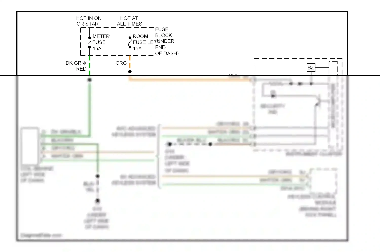 Mazda CX-7 I facelift (2009-2012) security ind wiring diagram  (1 of 2)