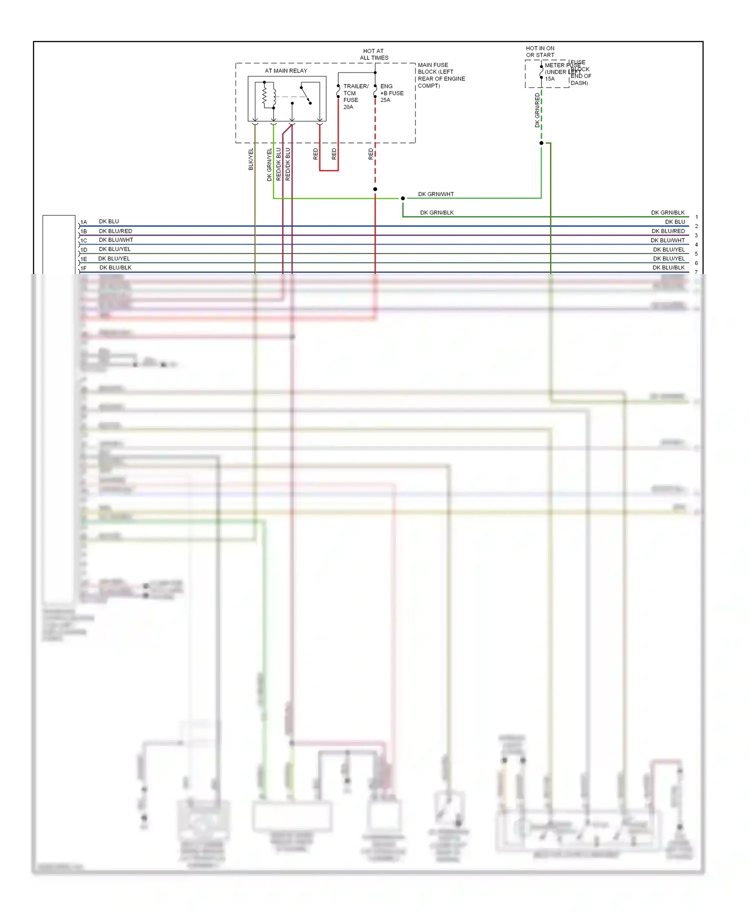 Mazda CX-7 I facelift (2009-2012) selector lever component wiring diagram  (1 of 1)
