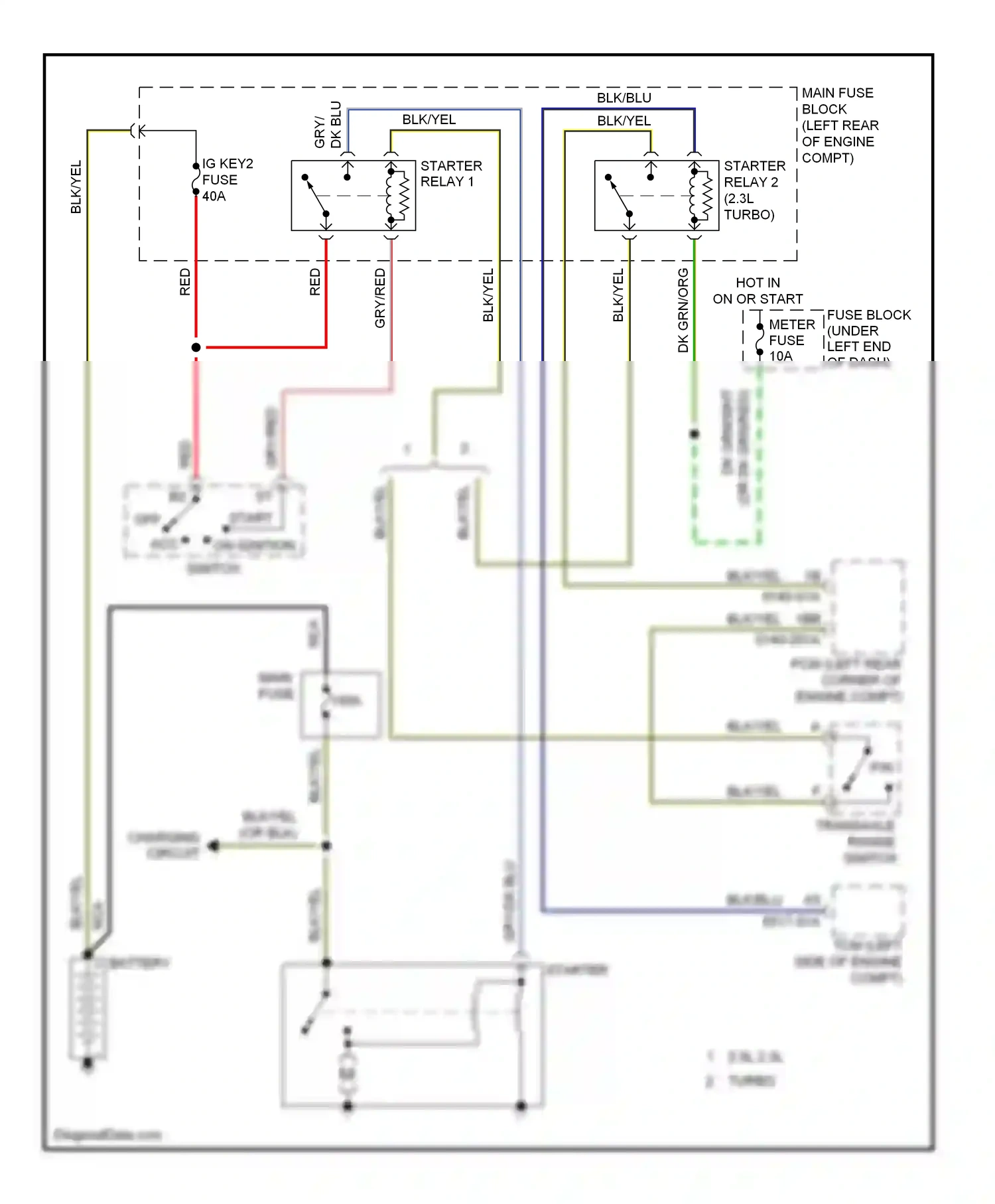 Mazda CX-7 I facelift (2009-2012) transaxle range switch wiring diagram  (3 of 3)