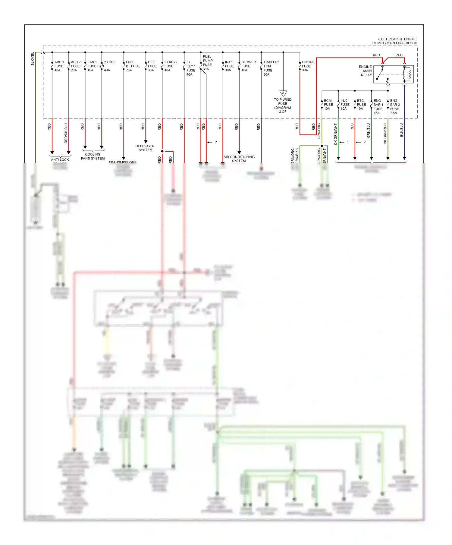 Mazda CX-7 I facelift (2009-2012) transmissions, engine controls systems wiring diagram  (1 of 1)