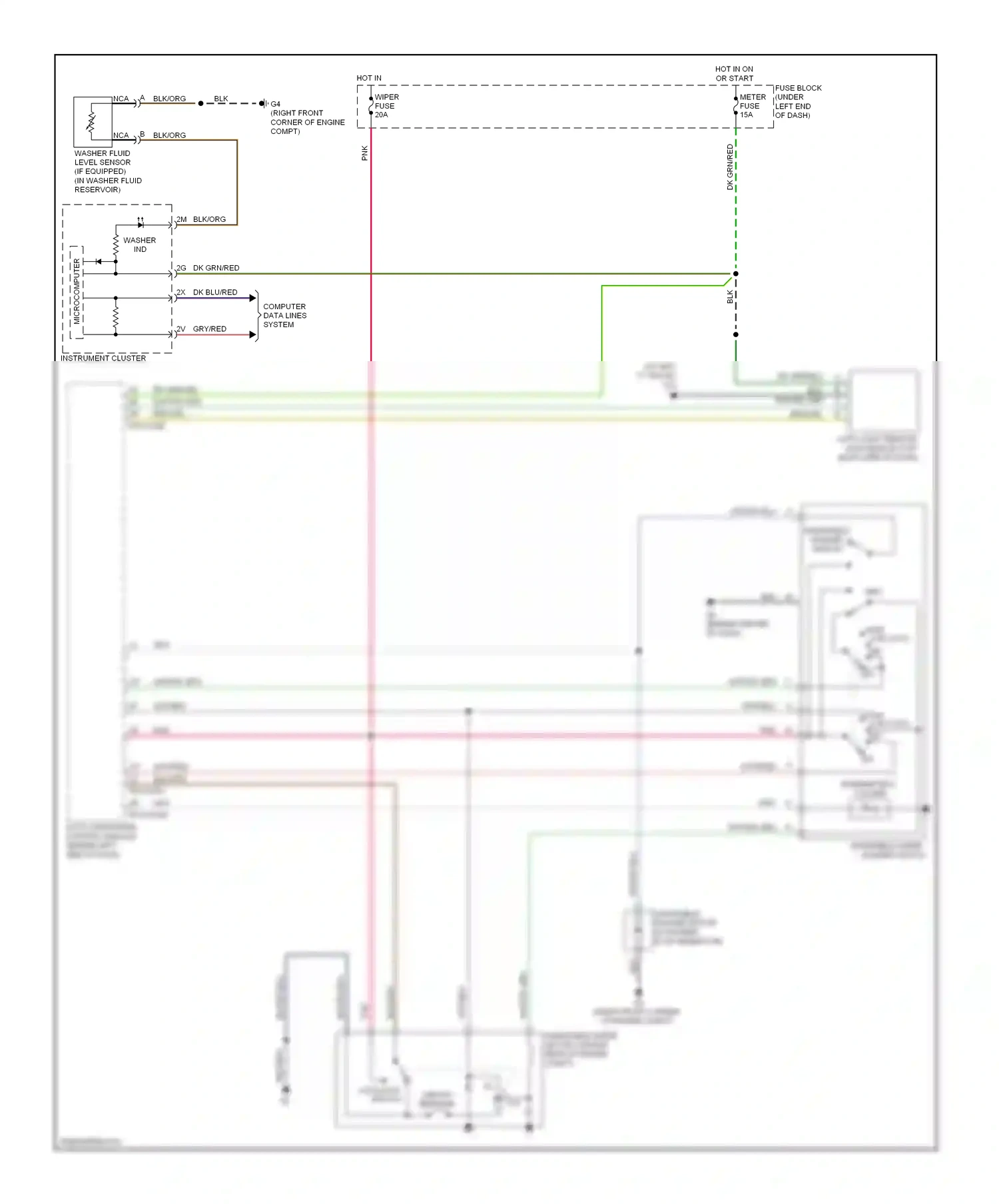 Mazda CX-7 I facelift (2009-2012) windshield washer switch wiring diagram  (1 of 1)