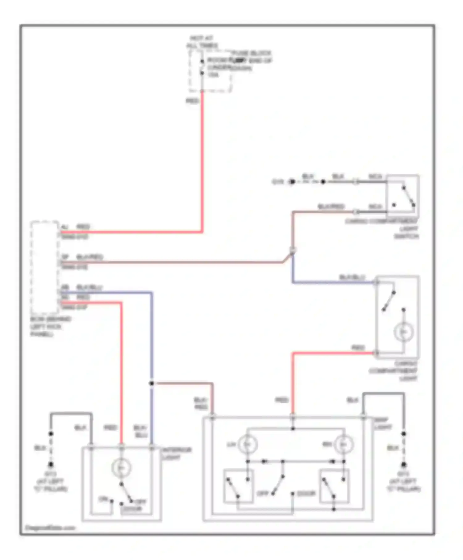 CX-7 Mazda I (2006-2009): Courtesy lamps circuit
